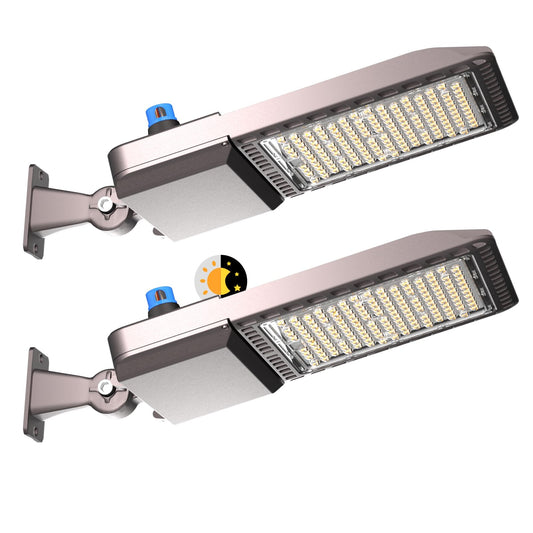 ACOHOOK 240W LED Parking Lot Light 36000lm (Eqv 1000W HID HPS) Arm Mount LED Pole Light IP65 5000K ETL Listed Commercial Area Lighting with Smart Photocell 6KV SPD 7 Yrs Warranty -2Pack