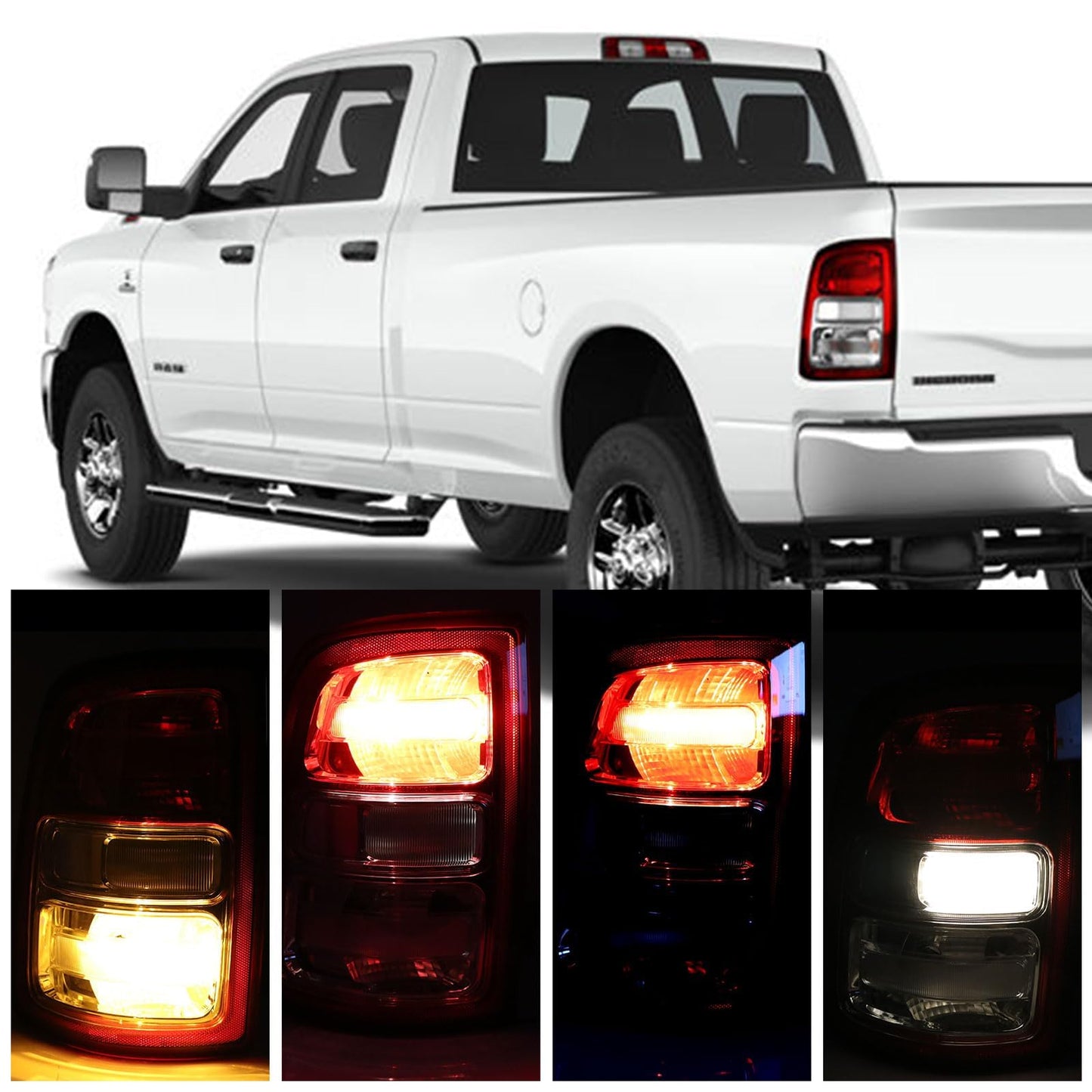 Lathsy Tail Lights Red Bezel Compatible With 2019-2023 Dodge Ram 2500 Left Driver Side Replace:68361715AD