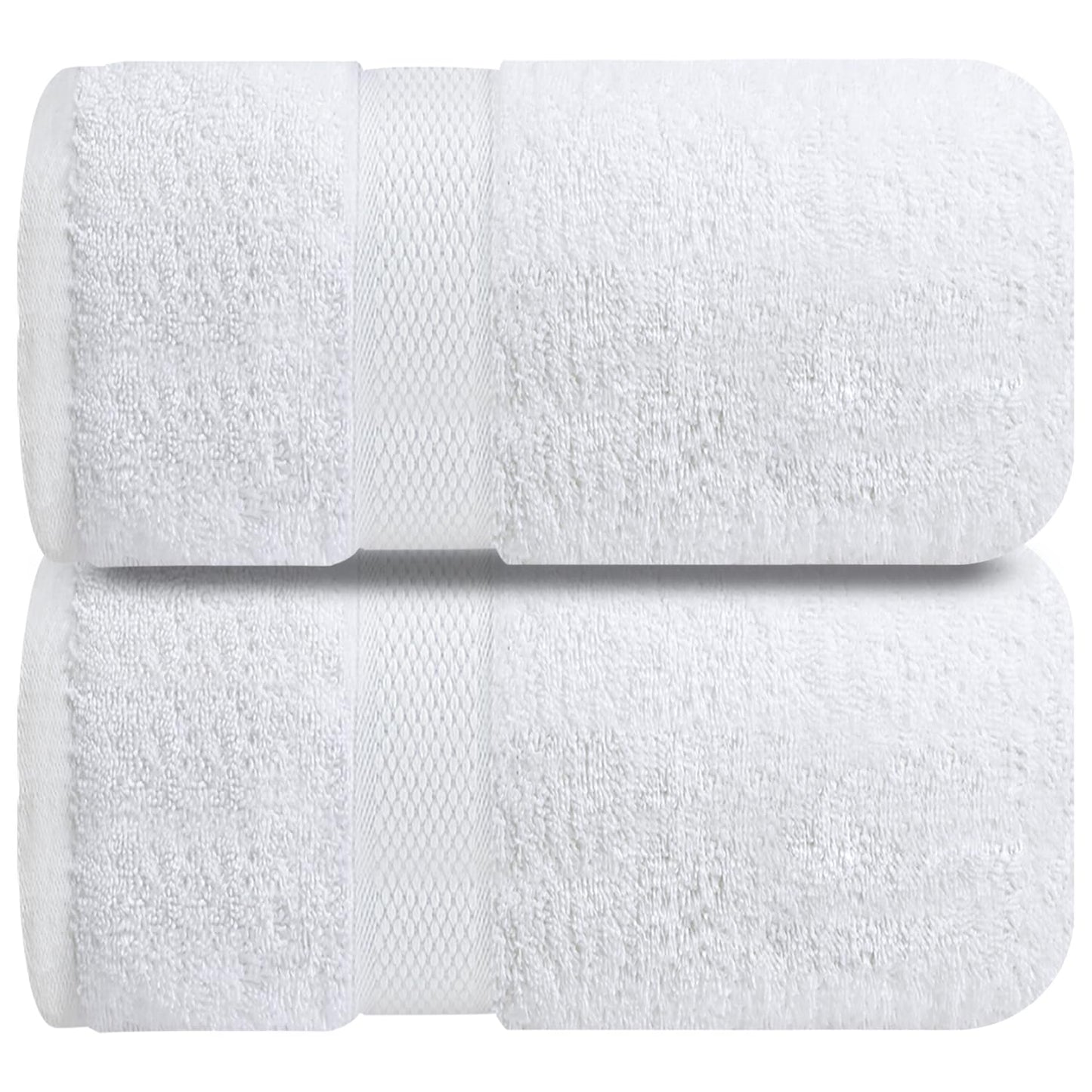 Infinitee Xclusives– Luxury Bath Sheets Towels – 2 Pack 600 GSM (35X70 Inches)– 100% Ring Spun Cotton Large Bath Towels for Bathroom (Brilliant White, Bath Sheet Pack of 2)