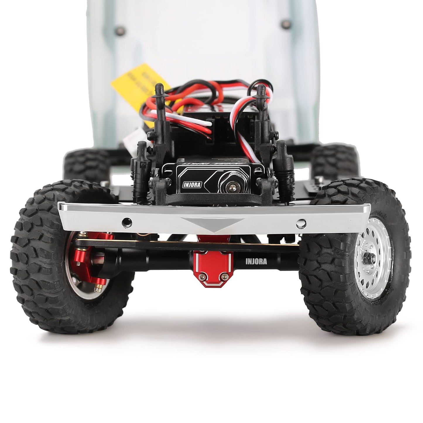 INJORA Coreless High Torque Micro Servo with Mount and Servo Horn for SCX24 C10 JLU Bronco Axial 1/24 RC Crawler Car Upgrade Parts (Black)