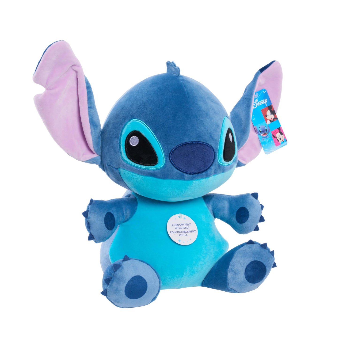 Disney Classics 14-inch Stitch, Comfort Weighted Plush, Officially Licensed Kids Toys for Ages 3 Up, Gifts and Presents
