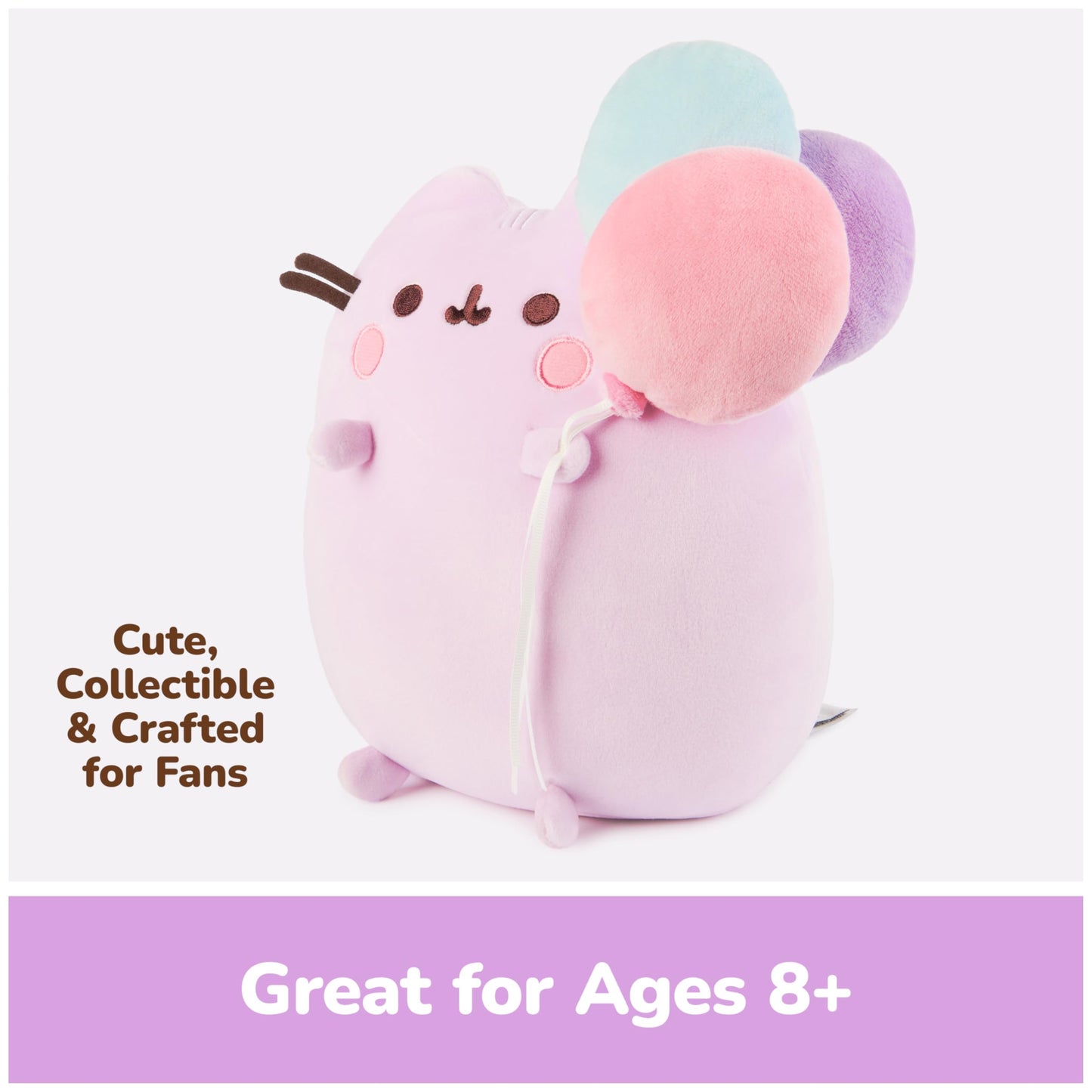 GUND Pusheen 15th Anniversary Squisheen Plush, Squishy Toy, Collectible Plush, Cat Stuffed Animal for Ages 8 and Up, Pink, 9.5”