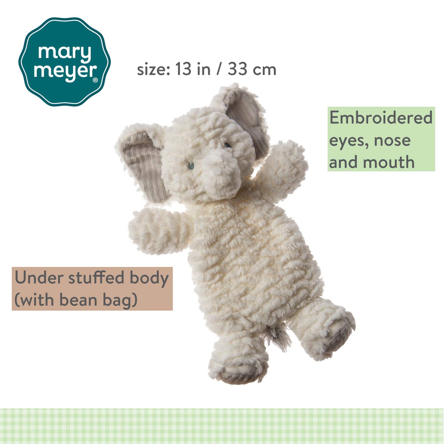 Mary Meyer - Afrique - Lovey Plush and Soft Animal Toy - Elephant