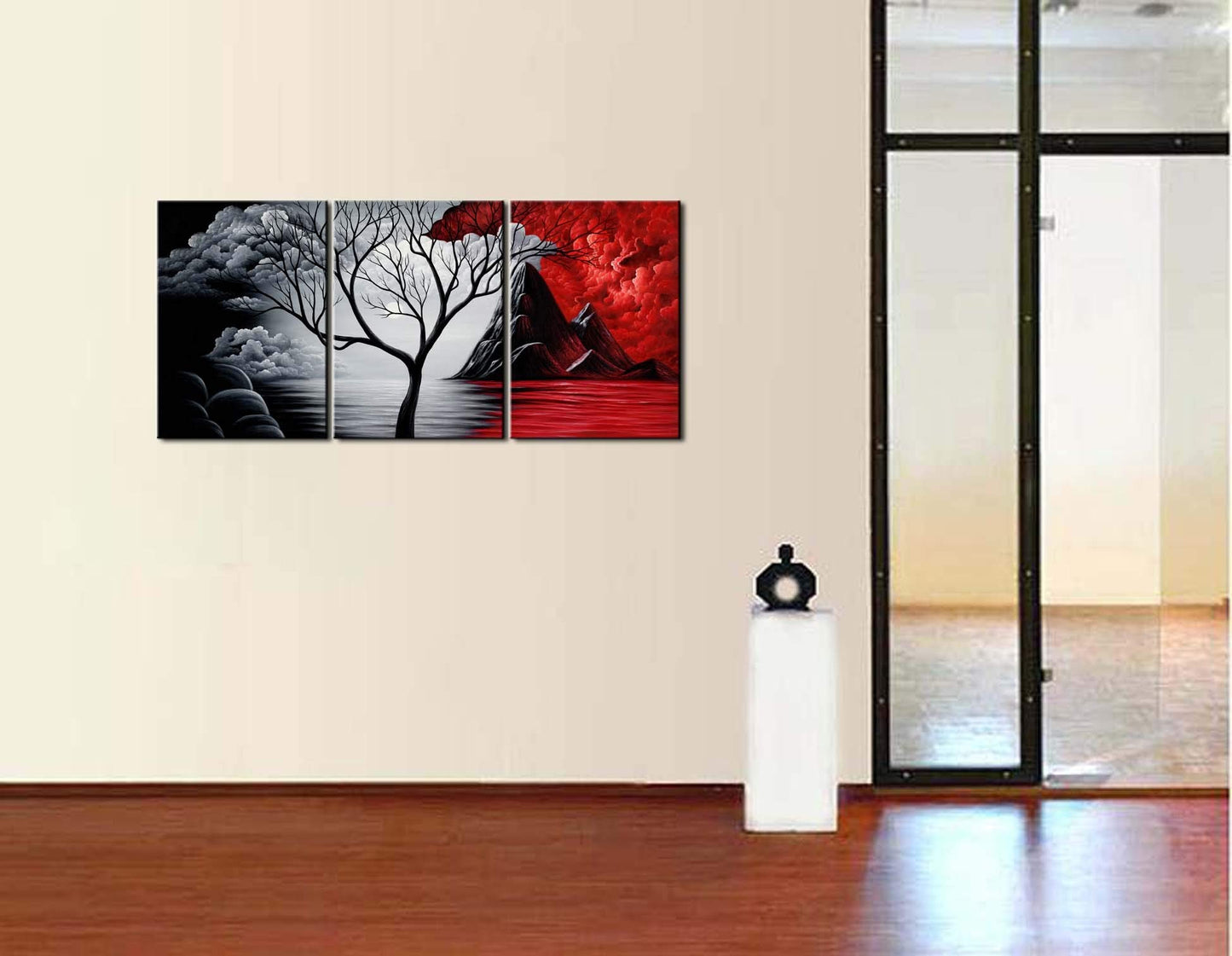 Wieco Art Extra Large The Cloud Tree Modern Gallery Wrapped Giclee Canvas Print Artwork Abstract Landscape 3 panels Pictures on Canvas Wall Art Ready to Hang for Living Room Kitchen Home Decor XL