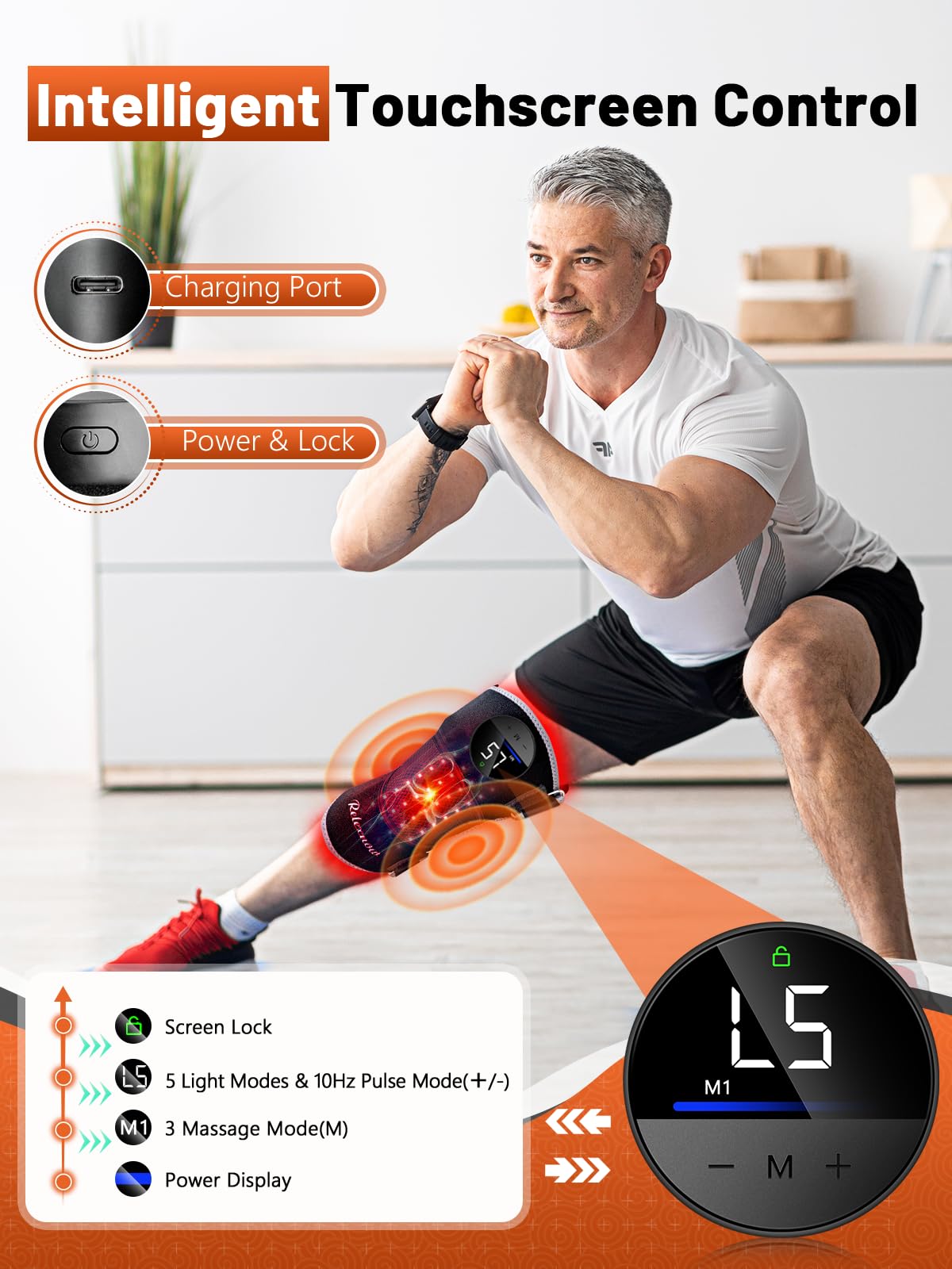 Red Light Therapy Knee Brace, Vibration Knee Massage with Extension Band, Wireless Rechargeable Controller,660nm and 850nm Near Infrared Light Therapy Device for Knee/Elbow/Shoulder Pain Relief