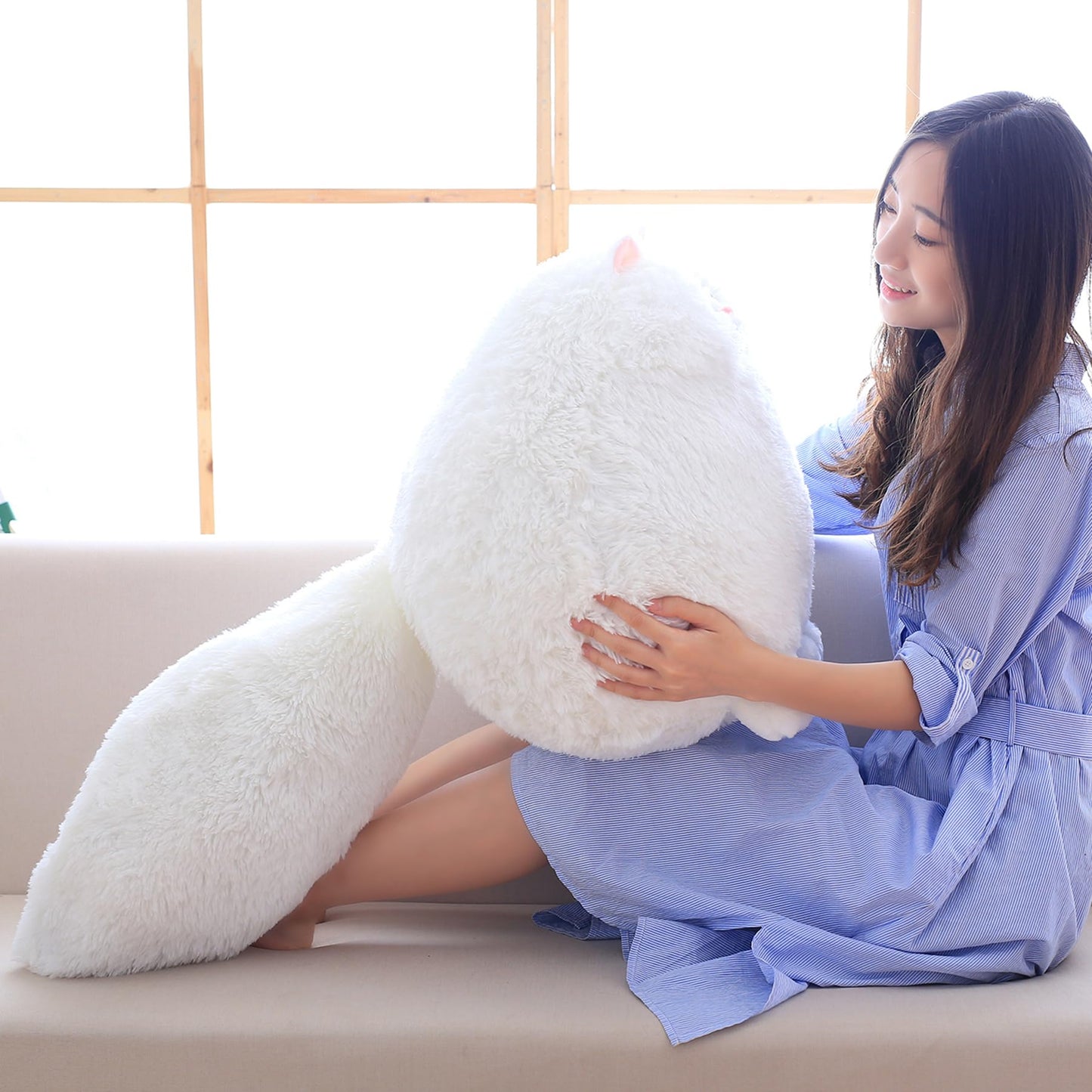 Winsterch Giant Cat Stuffed Animal,Big Stuffed Animal 20 Inches Plush Cat Animal Baby Doll Birthday Gifts for Kids,Boys,Girls,Large Fluffy White Stuffed Cat Plush Toy