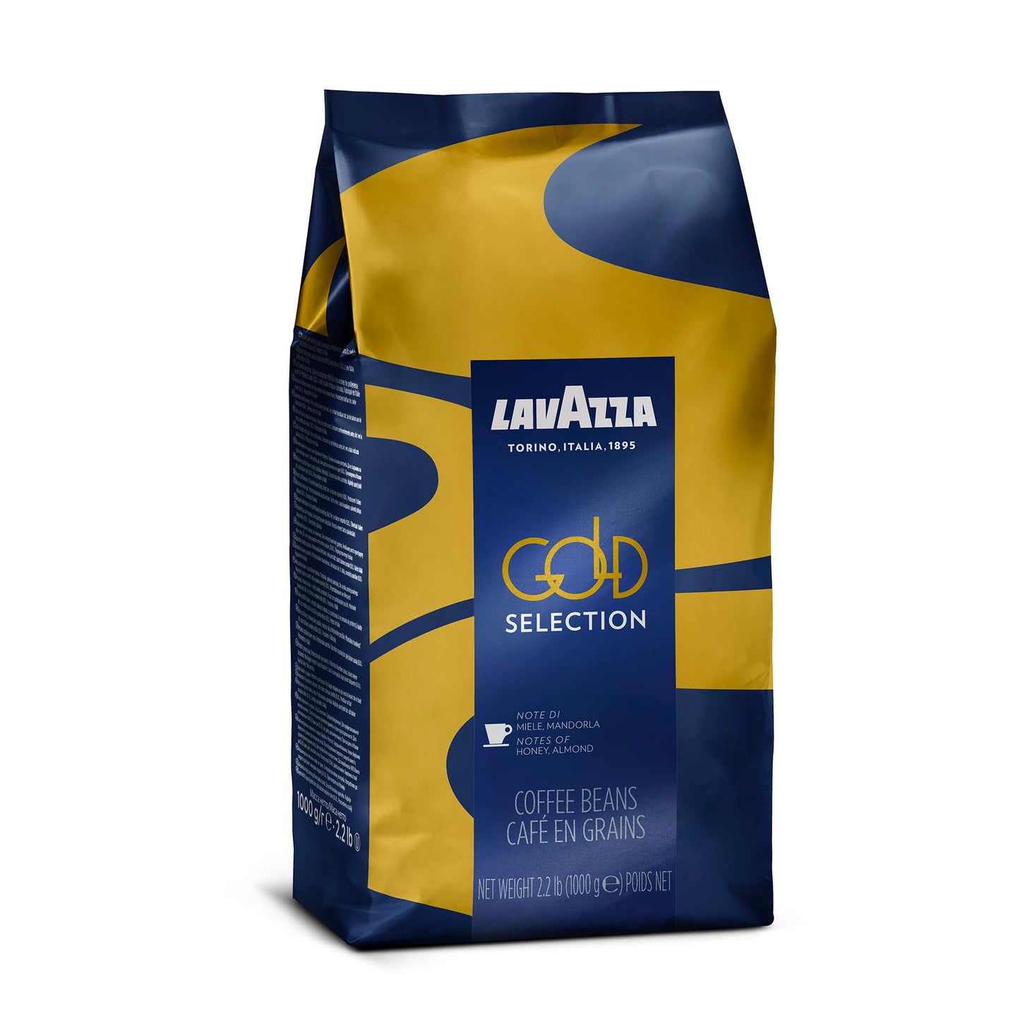 Lavazza Gold Selection Whole Bean Coffee Blend, Light Roast, 2.2 Pound Bag ,Premium Quality, Blended and roasted in Italy,Well balanced, Aromatic Blend with notes of honey and almond