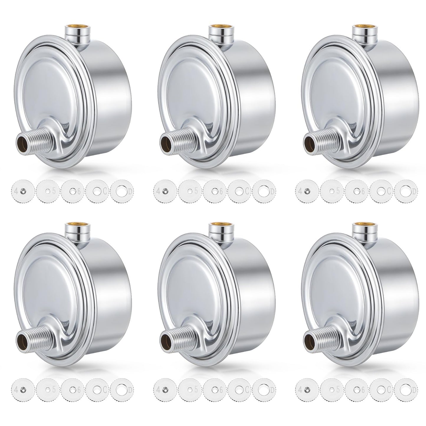 Gisafai 6 Pack Steam Radiator Air Valve #4#5#6#C #D 1/8" Steam Air Vent Angle Mount Heat Regulator Valve Chrome Plated Copper Vent for Winter Radiator Parts