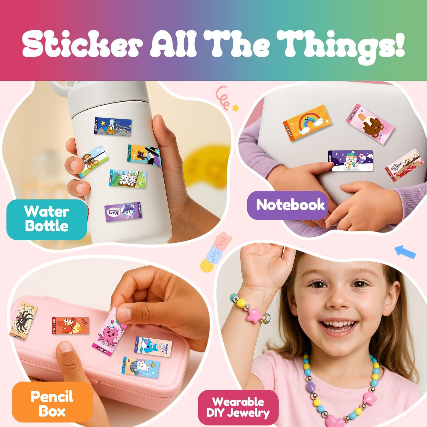 Sticker Bracelet Set | Includes 80 Mini Stickers & 2 Mystery Rolls | Over 1000 Collectible Designs | Wearable Toy for Kids