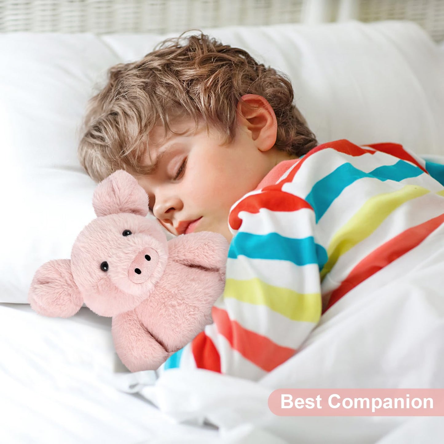 SuzziPals Heatable & Coolable Pig Stuffed Animal, Microwavable Heating Pad for Soothing Warmth & Relaxation, Cute Plush Toys for Companion & Stress Relief, Pig Gift for Adults & Kids