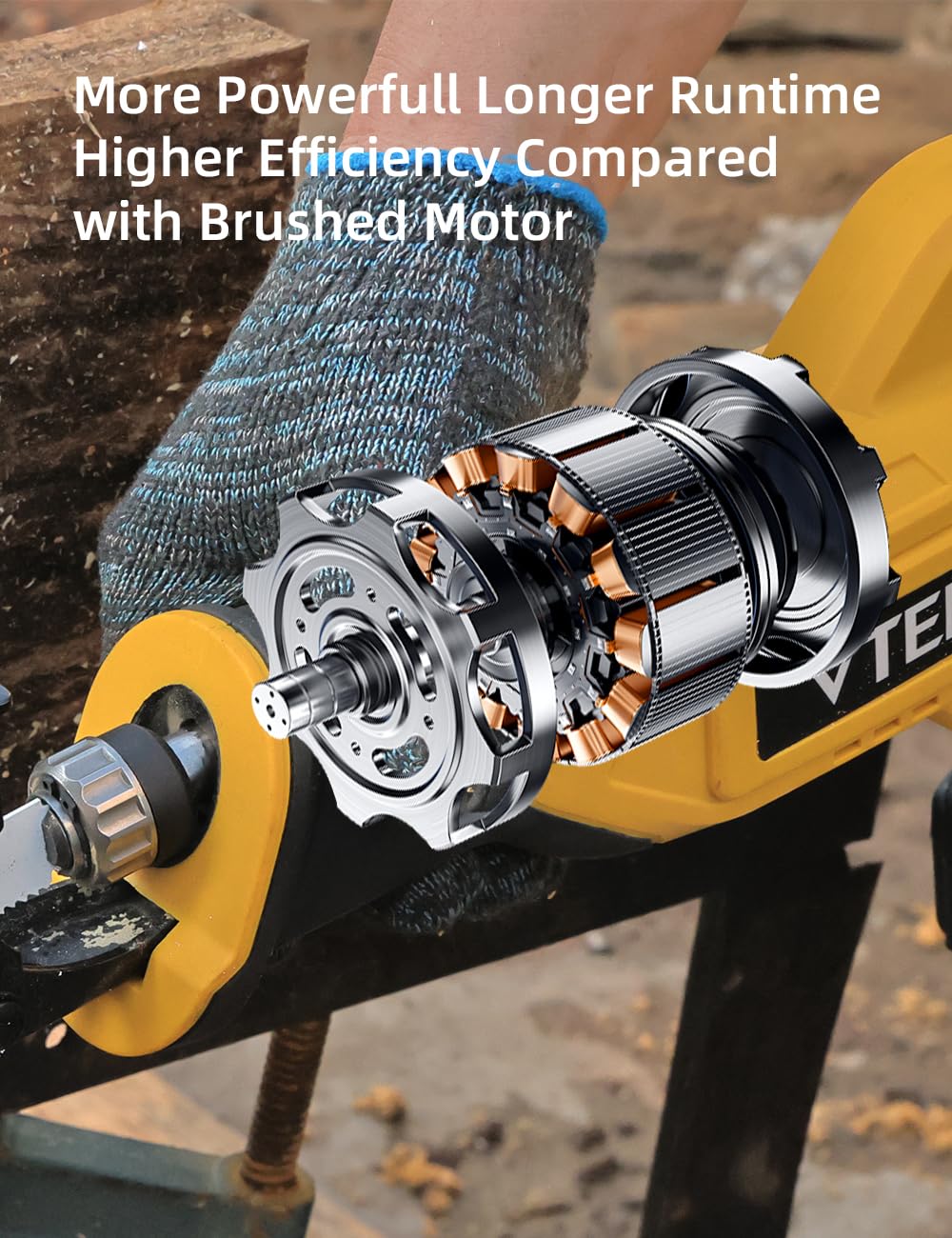 VTEK Brushless Cordless Reciprocating Saw,3 Level Speed Setting,Cordless Power Reciprocating Saw,0-3000RPM Reciprocal Saw,Reciprocating Saws for Woods/Metal/Plastic/Brick Cutting