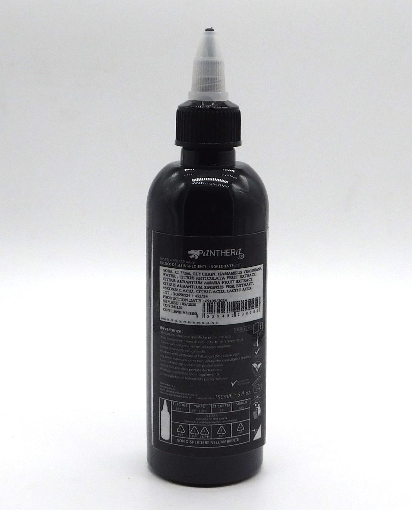 Panthera Black BLK Gold Tattoo Ink 150ml/5fl oz - Professional Tattoo Ink Suitable for All Types of Tattoos. EU Compliant
