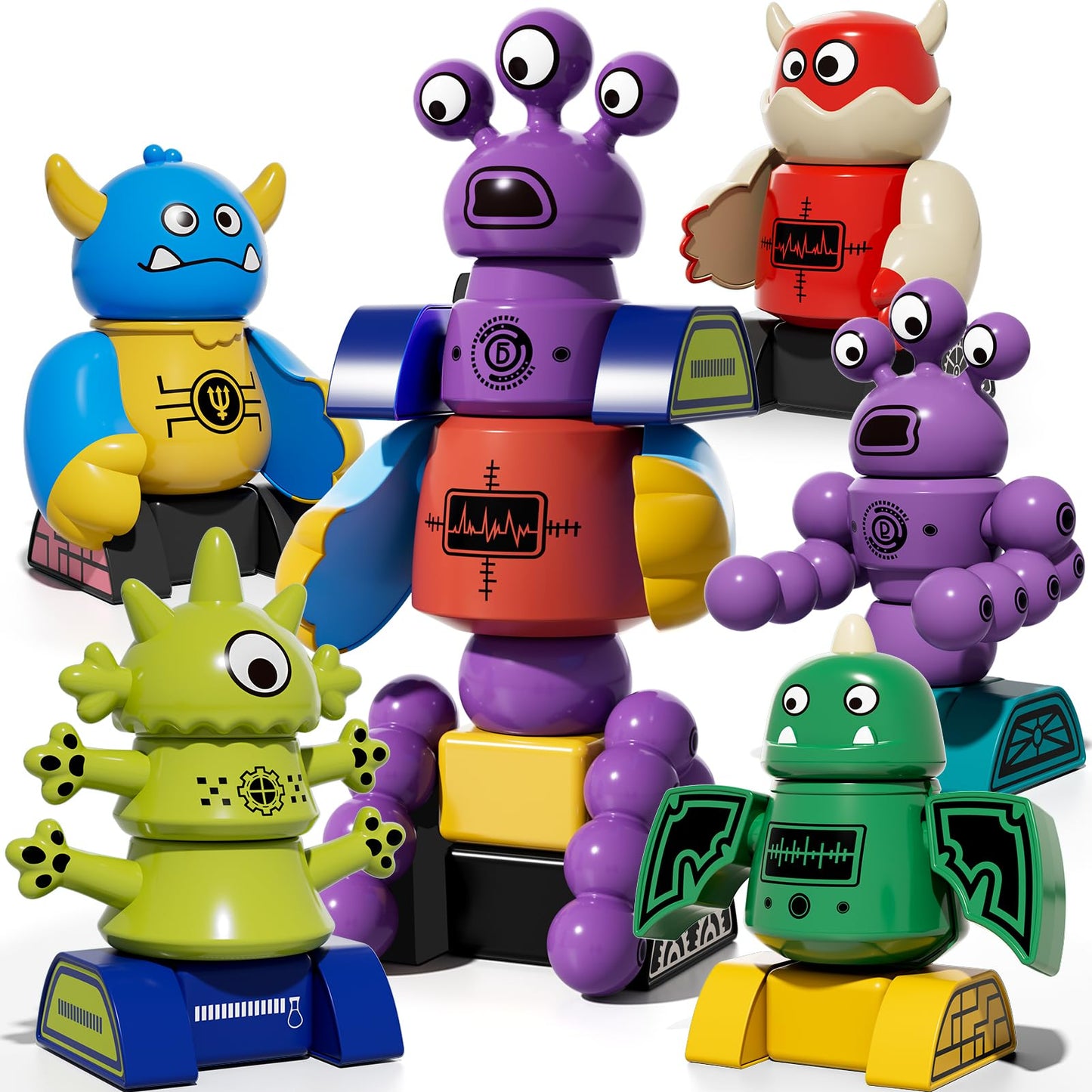 Magnetic Monster Robot Toy for Kids 3-5 Years Old, Magnetic Blocks Stacking Transform Toys for Kids with Storage Box, Set for Kids Age 3 4 5 6 7 Years Old Boys, Christmas & Birthday Gift