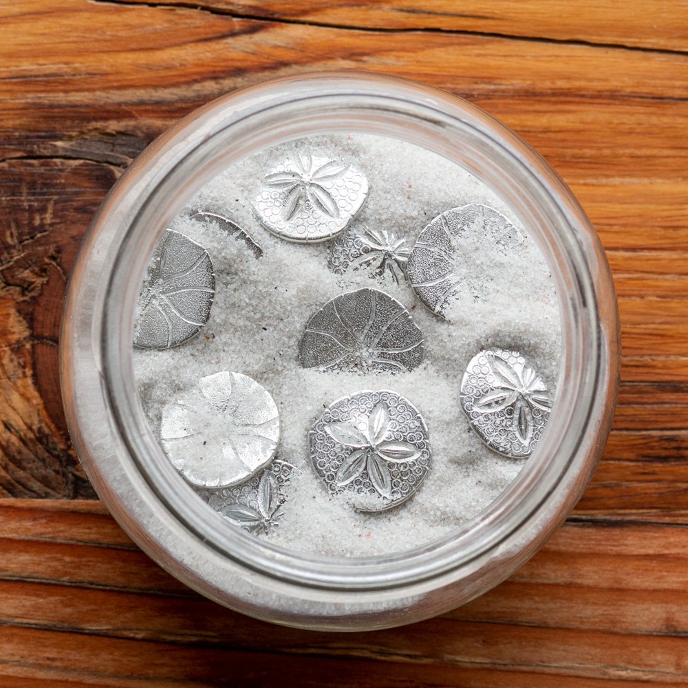 DANFORTH - Vilmain Sand Dollar Pocket Tokens - Bag of 10 Charms - Pewter - Coins