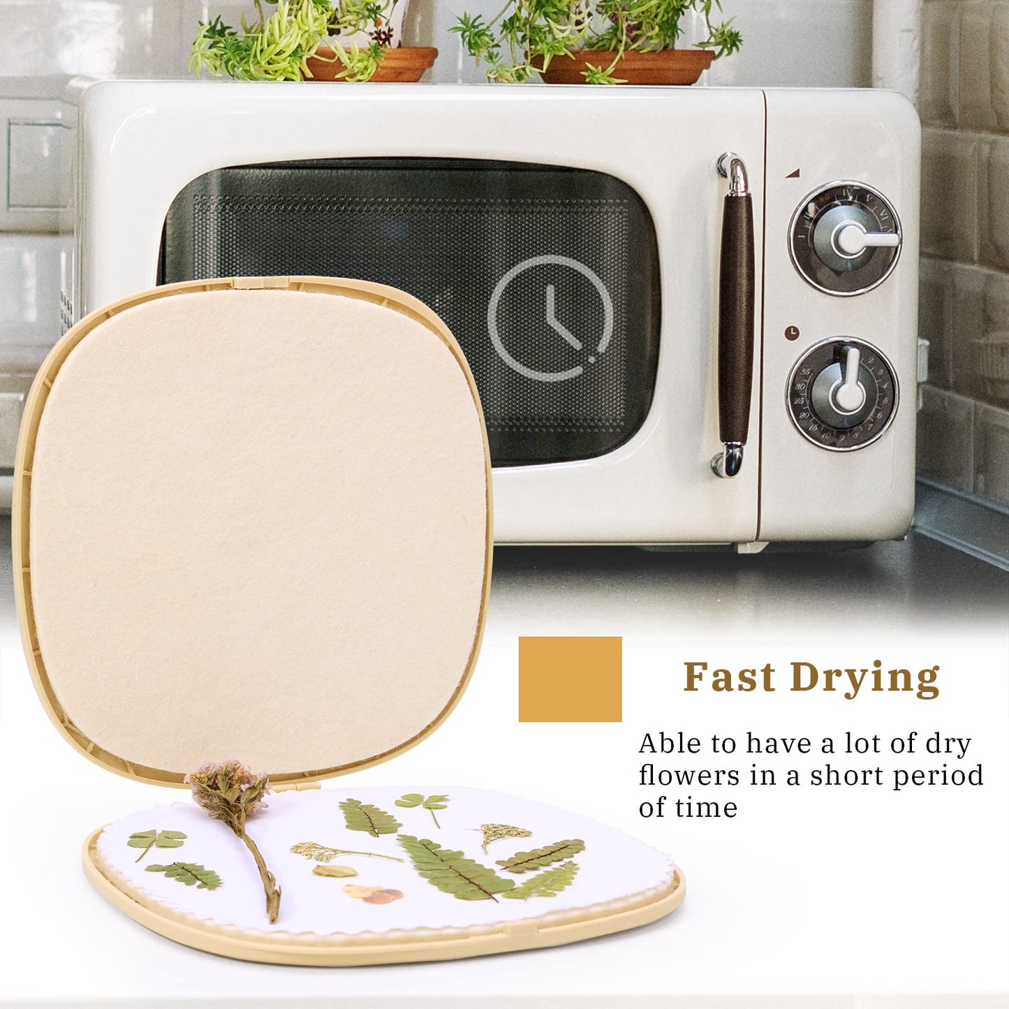 Aboofx 9" x 9" Large Microwave Flower Press Kit, Quickly Flower Drying Kit Leaf Press Flower Pressing Kit for Adults Fast Making Pressed Plant Flower Preservation Specimen DIY Crafts