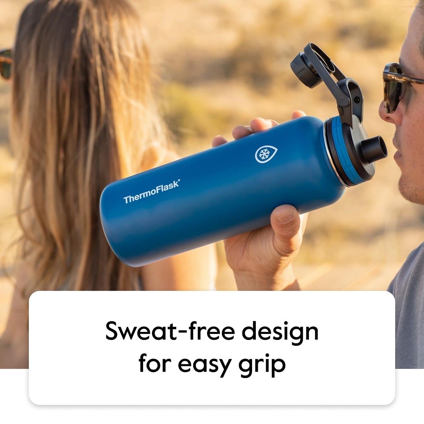 ThermoFlask Stainless Steel Water Bottles 2-Pack - Double-Wall Vacuum Insulated 24 oz BPA-Free Spout Lids - Keeps Drinks Cold 24 Hrs, Hot 12 Hrs - Leakproof, Dishwasher Safe, White/Coral