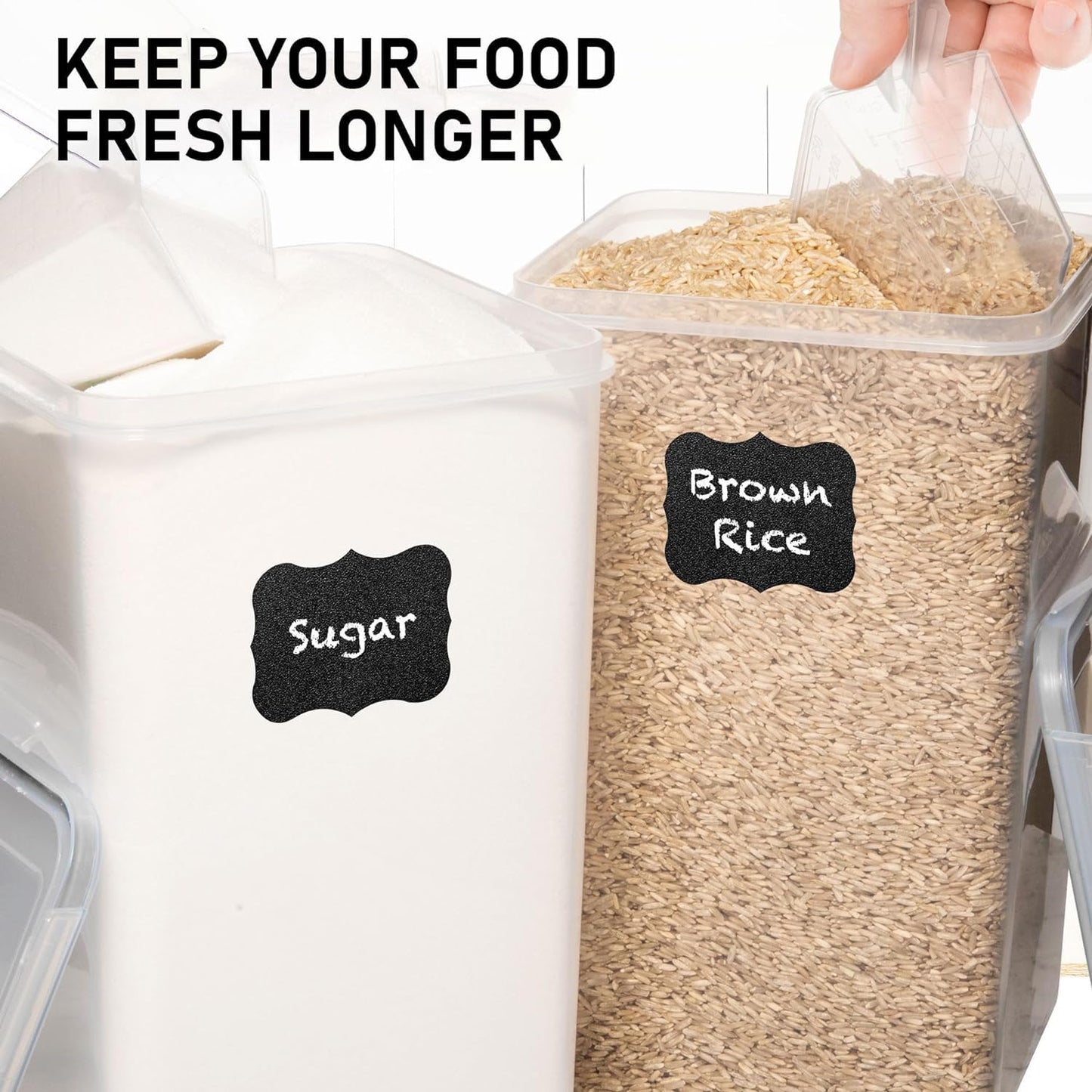 WHITE FEATHER SUPPLIES 2 PC [8.5L / 287 Oz] Extra Large Airtight Food Storage Containers with Lids - BPA Free Kitchen and Pantry Organization Containers for Baking Supplies, Cereal, Flour, Sugar, Rice