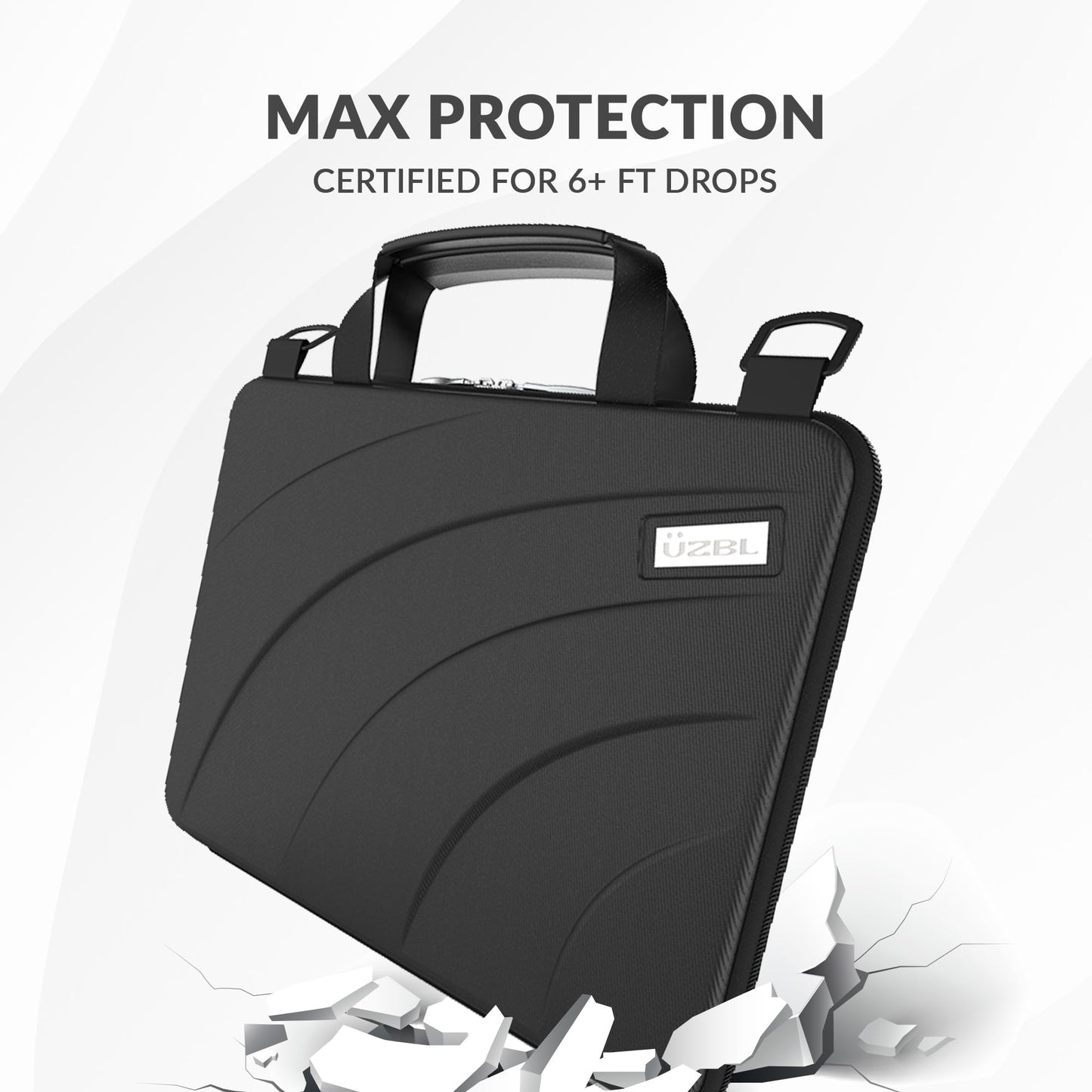 UZBL 13-14 Inch Always-on Chromebook Protective Hard Case with Adjustable Shoulder Strap and Carrying Handles