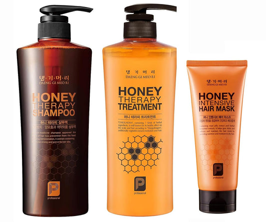 Daeng Gi Meo Ri - Honey Therapy Shampoo&Treatment&Hair Mask Set(Shampoo and Treatment16.9 FL.OZ/500ml,Hair Mask150ml)