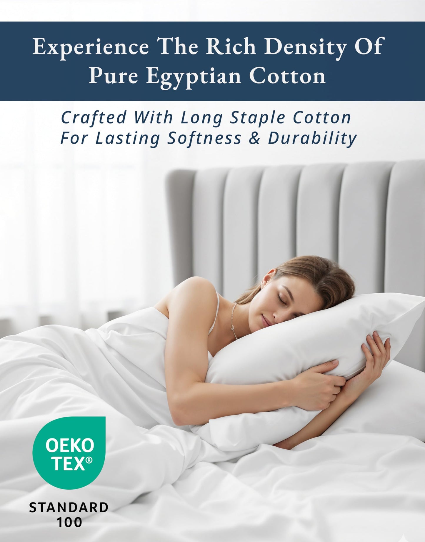 LANE LINEN 100% Egyptian Cotton Extra Long Twin Sheets, Soft & Comfy No Pill Fade Resistant Twin XL Sheet Sets Perfect for Hospital Beds and Dorm Room, 15" Deep Pocket - White