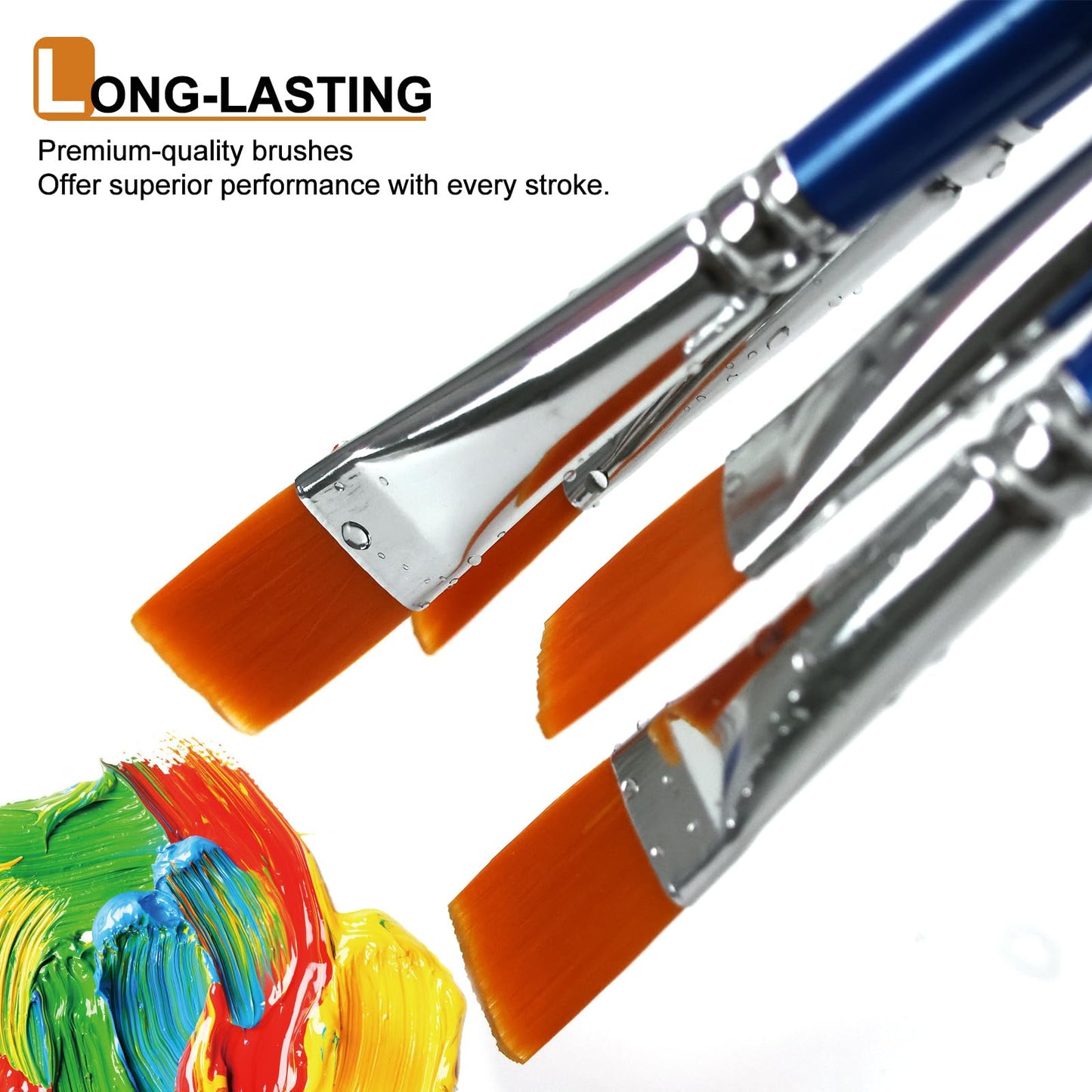 Bulk Paint Brushes for Kids Variety 36 Pcs, Back to School Toddlers PaintBrushes, Flat & Round Mop Paint Brushes for Toddlers & Classrooms，Short Wooden Handle