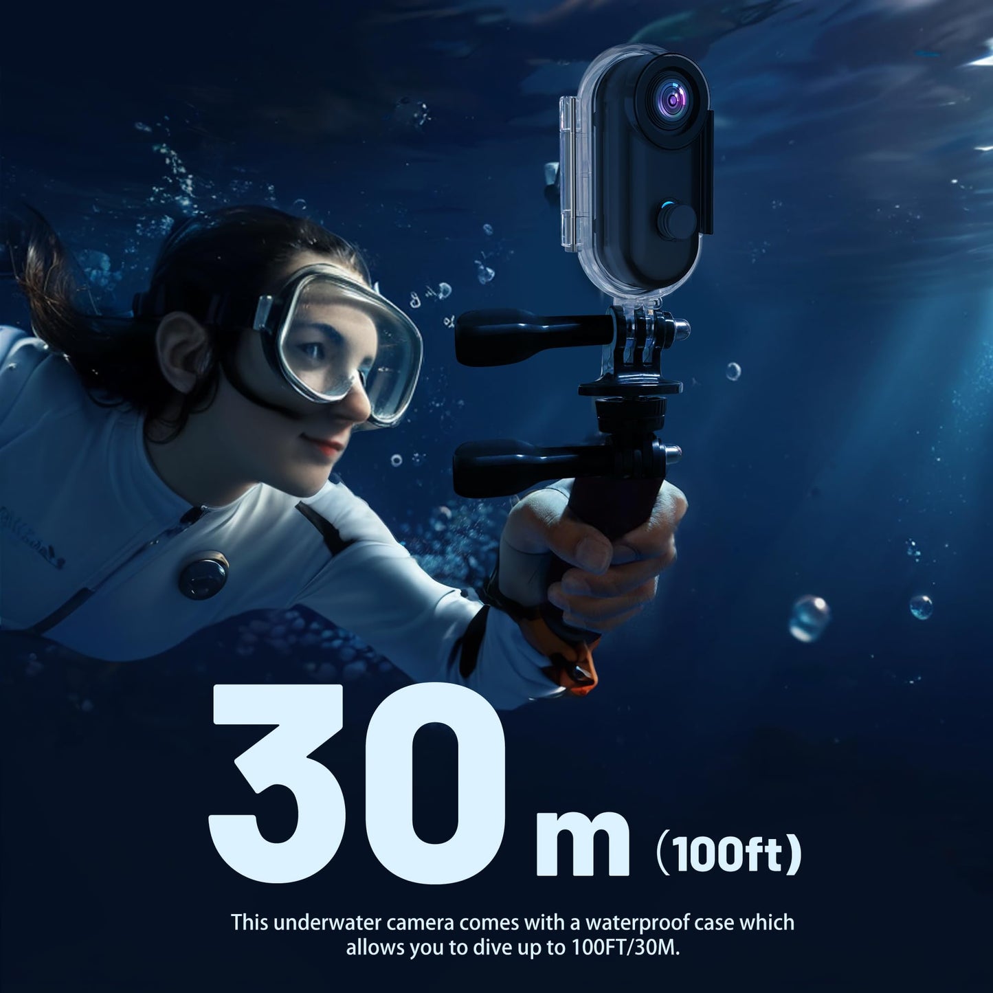 4K Mini Action Camera 128GB Thumb POV Portable Body Cam Wearable Video Recorder with IPX7 Waterproof Underwater Camcorder, Helmet Mount, Magnetic Sport DV for Bike Cycling, Pet, Vlogging(Black)