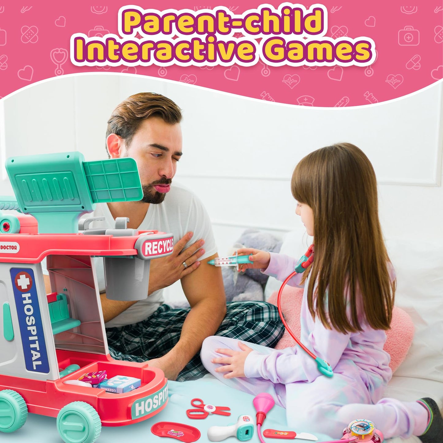 Doctor Kit for Kids - Pretend Doctor Playset for Toddlers with Stethoscope - Medical Play Set Toy for Boys Girls - Kids Doctor Kit for 3 4 5 6 7 8 9 Year Old - Christmas Birthday Gift