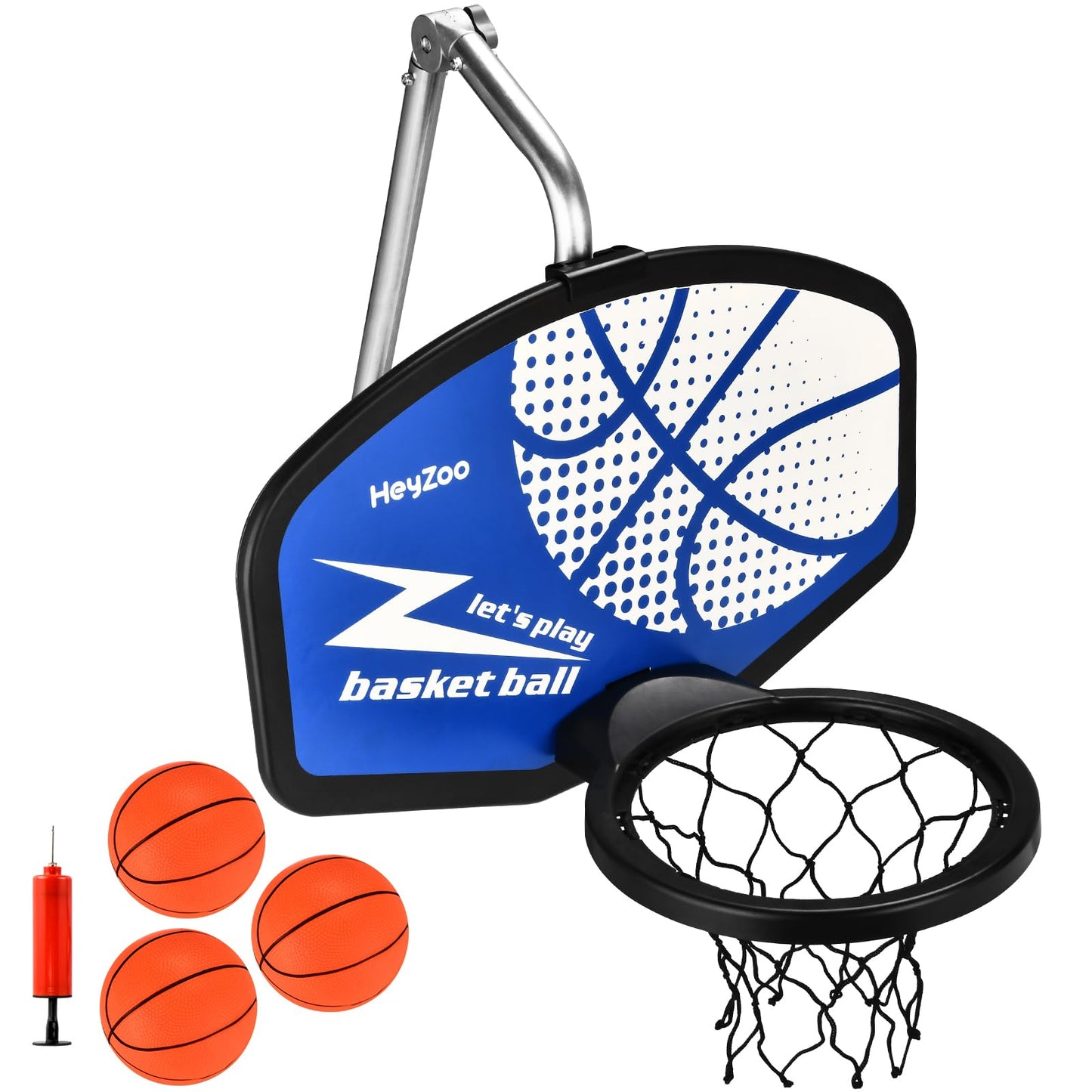 Trampoline Basketball Hoop, with Pump and Mini Balls, Easy to Assemble Sturdy for Dunk Fit, Waterproof, Trampoline Accessory of Trampoline, All Ages