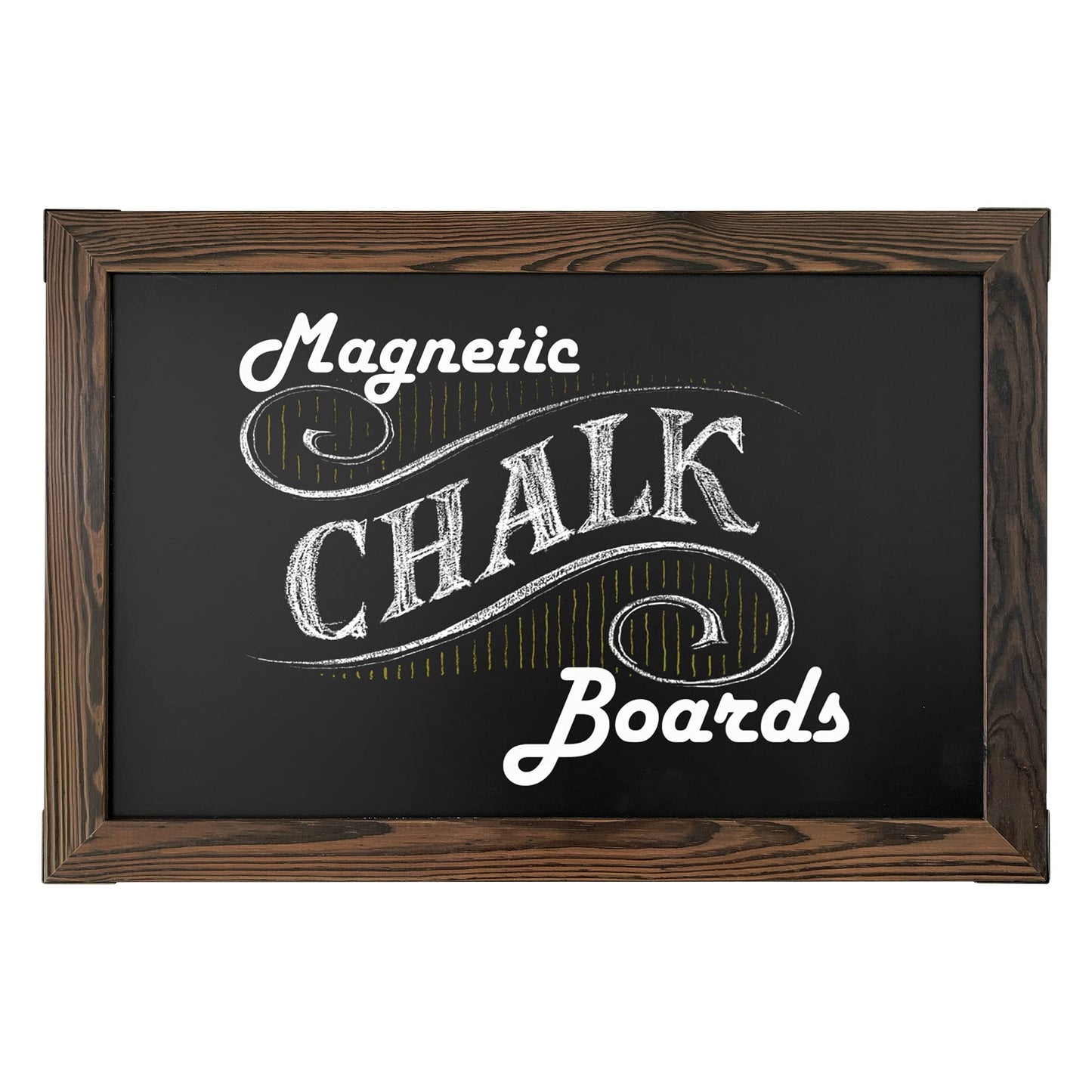 Loddie Doddie Magnetic Chalkboard Sign - 20 x 30 in, Rustic Wood Frame - Wall Mount Magnetic Bulletin Board - Easy Erase Chalk Calendar & Photo Display - Magnet Board for Wall