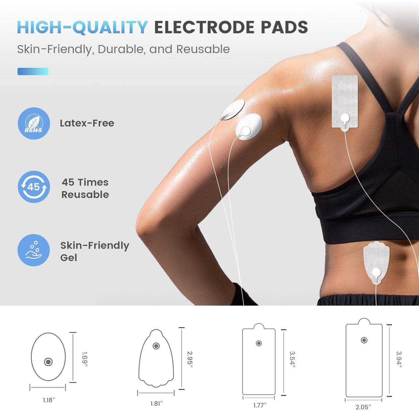 DOMAS TENS Unit for Neck, Back, Shoulders & Legs Pain Relief – Dual Channel, 24 Modes, Rechargeable Electric Shock Therapy for Muscle Relief