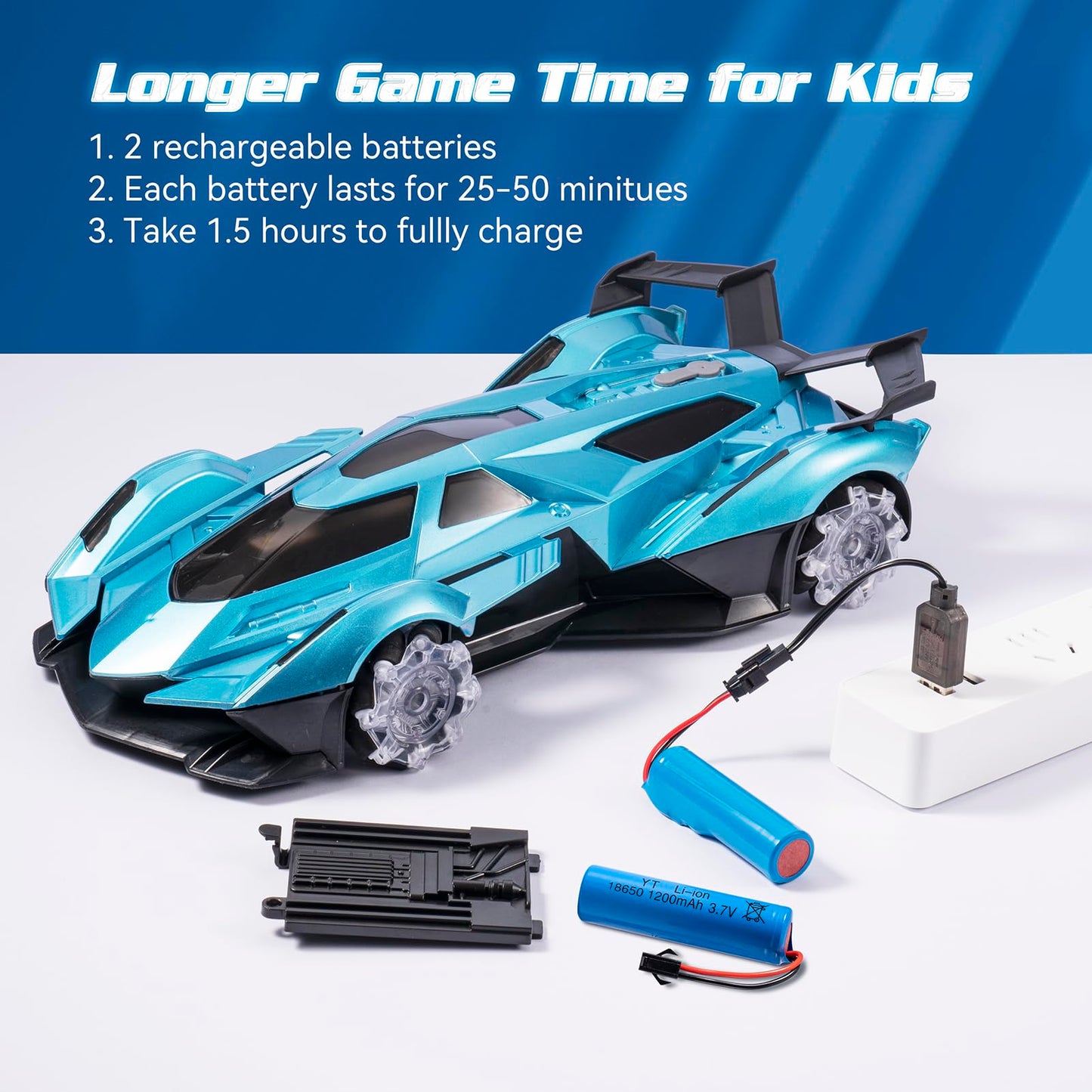 SASBSC Lamb Remote Control Car for Boys 4-7 8-12 Drift Rc Cars with 360° Rotation, Spray, Music & Lights 1:12 Rechargeable Rc Car Toys 10-12km/h Sport Race Toy Cars Gifts for Kids (Blue)