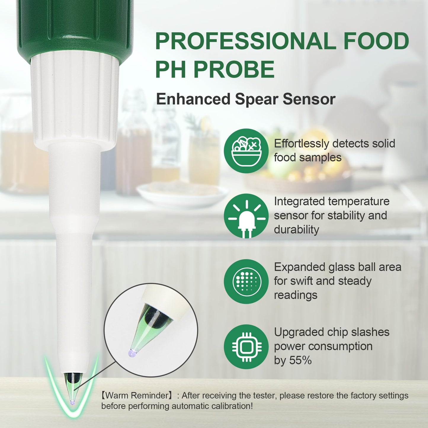 RAINLEOTI Digital pH Meter for Food, Food pH Tester with 2 pH Probe for Fermented Foods Dough