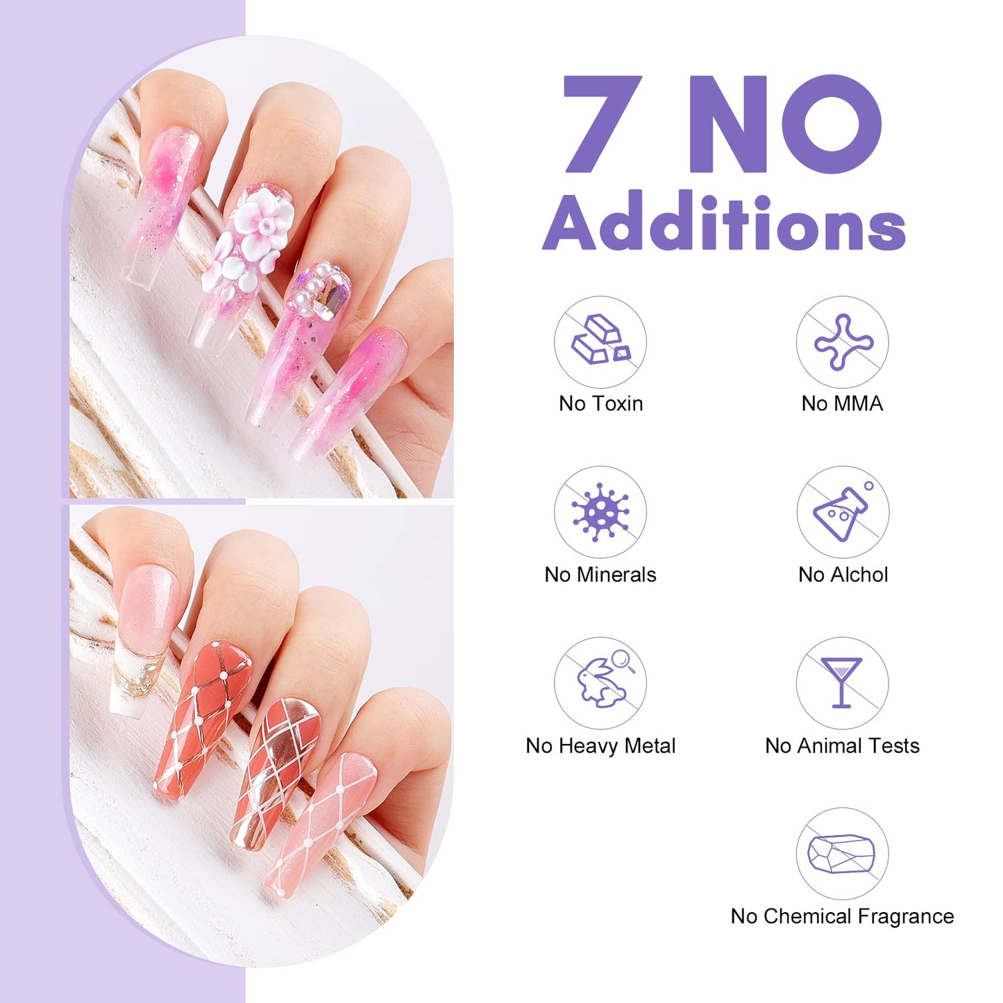 SAVILAND Acrylic Nail Kit with Nail Tips - 3 Colors Acrylic Powder Liquid Set 100pcs Half Cover False Nail Tips Acid-free Primer Top Coat Acrylic Nail Kit Set for Beginners DIY Nail Art Extension