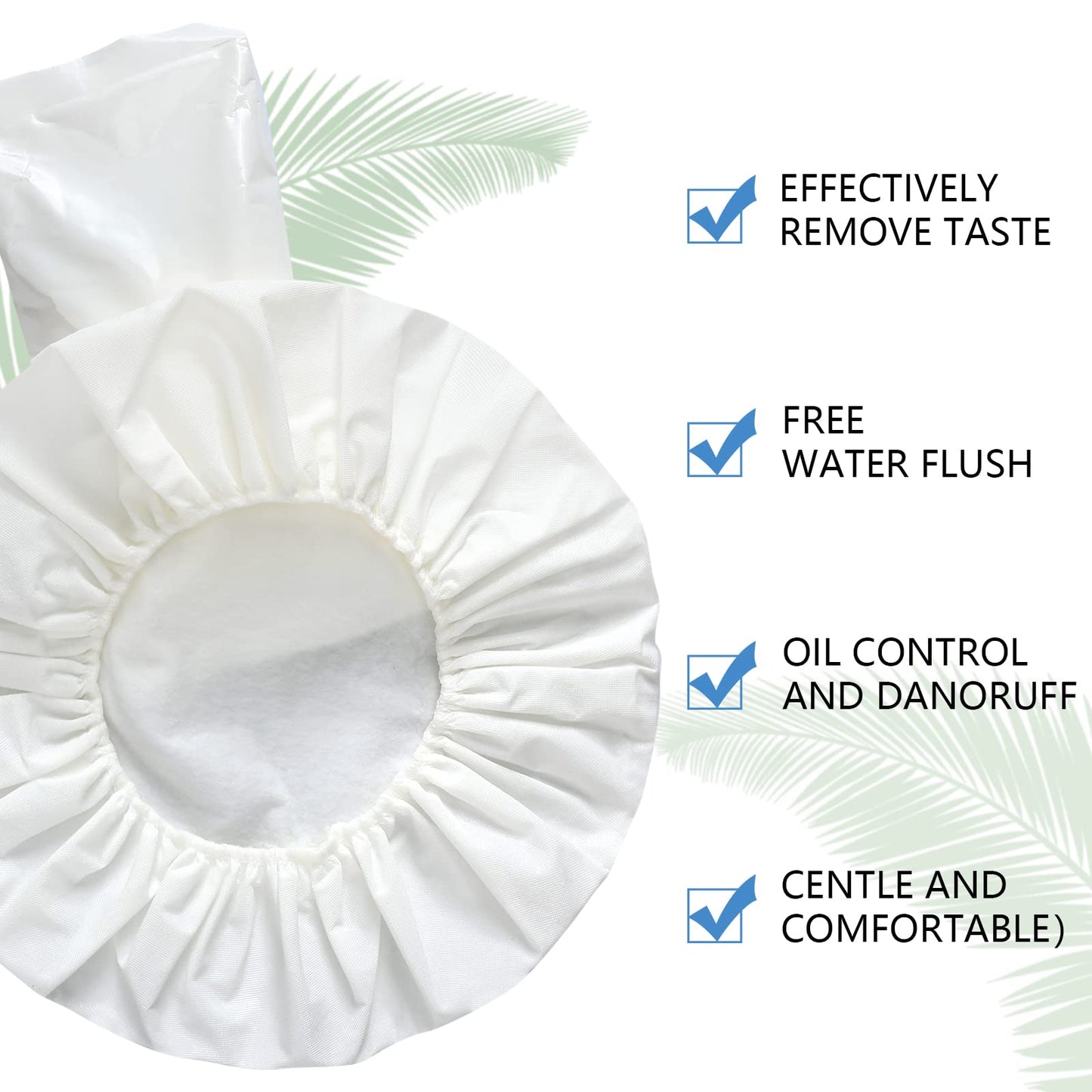 15 Pcs Waterless Shampoo Caps for Women Bedridden Patients Rinse Free Dry Hair Wash Caps Microwaveable Shower Cap Disposable Health Care Products Dementia Product for Elderly Bathroom Essentials White