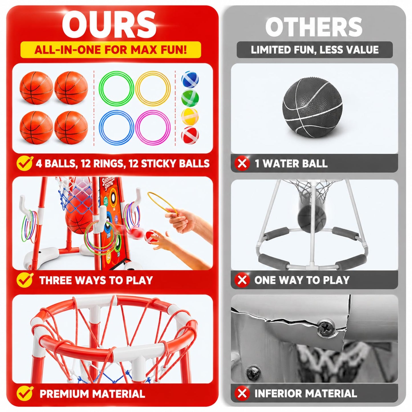 Water Basketball Hoop (red)