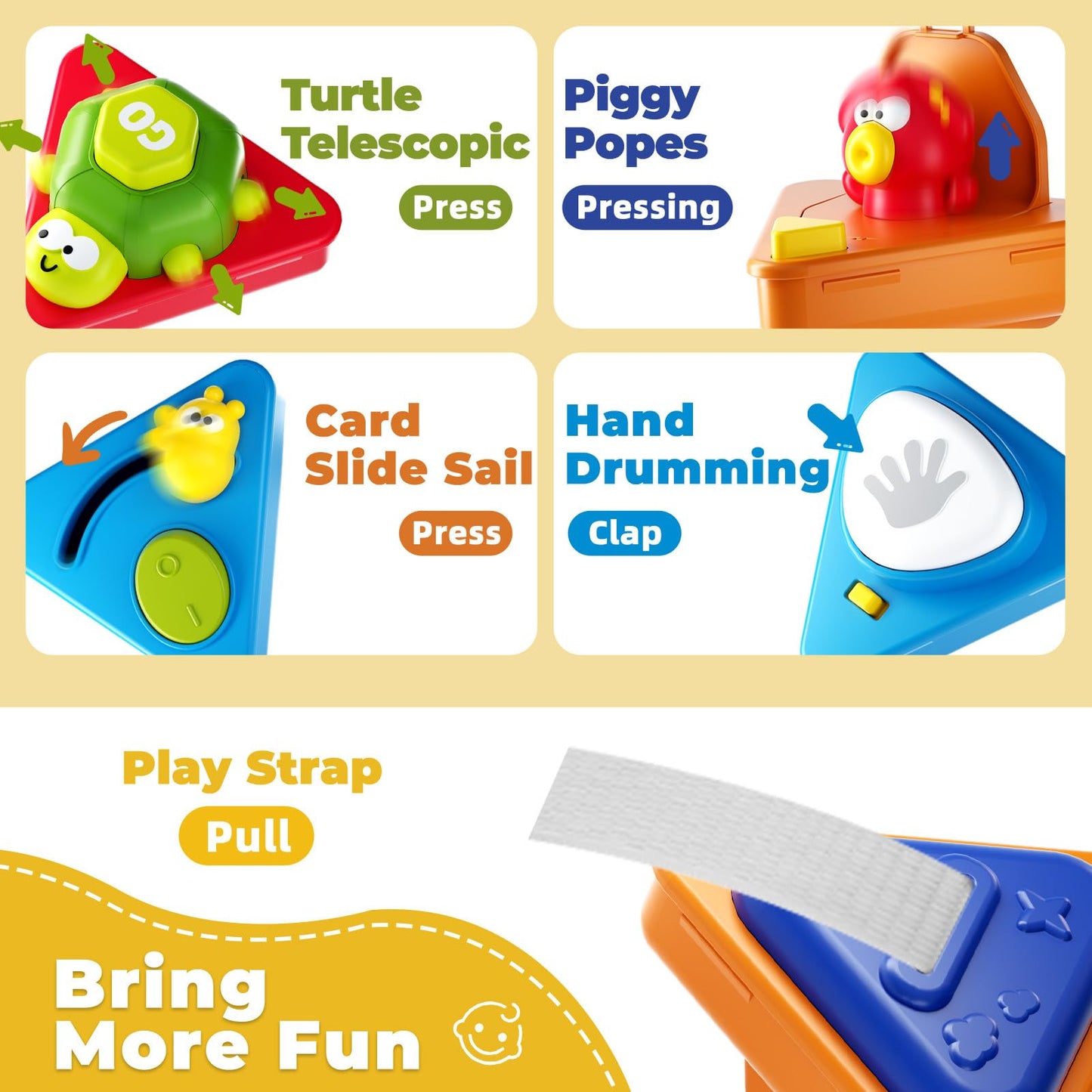 Vanvimen 20-in-1 Toddler Busy Board Activity Cube Toys, Montessori Toy for 1 2 Year Old Boys Girls Kids, Early Educational Active Toy for Toddler 1-3, Travel Toys Gifts for 1 2 Year Old Boy Girl