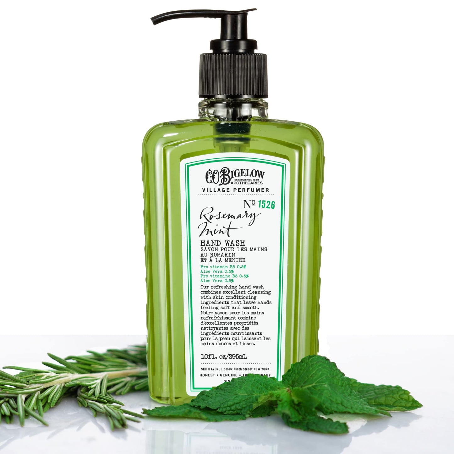 C.O. Bigelow Rosemary Mint Hand Care Duo, Hand Soap & Lotion Gift Set, Set of Two - Apothecary Hand Care for Dry Skin with Moisturizing Lotion & Liquid Hand Wash - 10fl oz Each