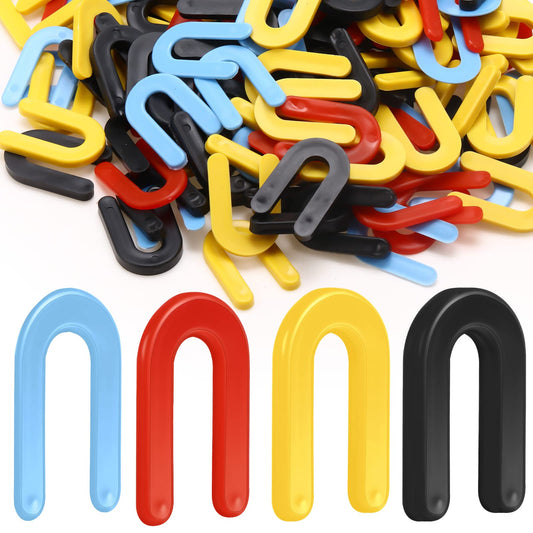 1000 Pcs Horseshoe Shims Plastic Shims U Shaped for Leveling, 1/4 Inch, 3/16 Inch, 1/8‘’, 1/16‘’, Black, Yellow, Red, Blue