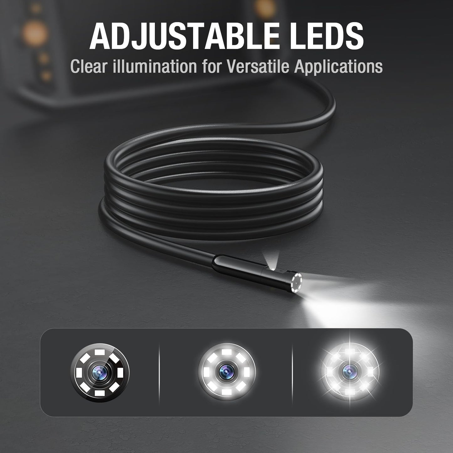Teslong Dual Lens Endoscope with Light, Mechanic Borescope Inspection Camera, Fiber Optic Scope, Flexible Snake Probe for Automotive, HVAC, Wall & Home Inspections (16.5FT)