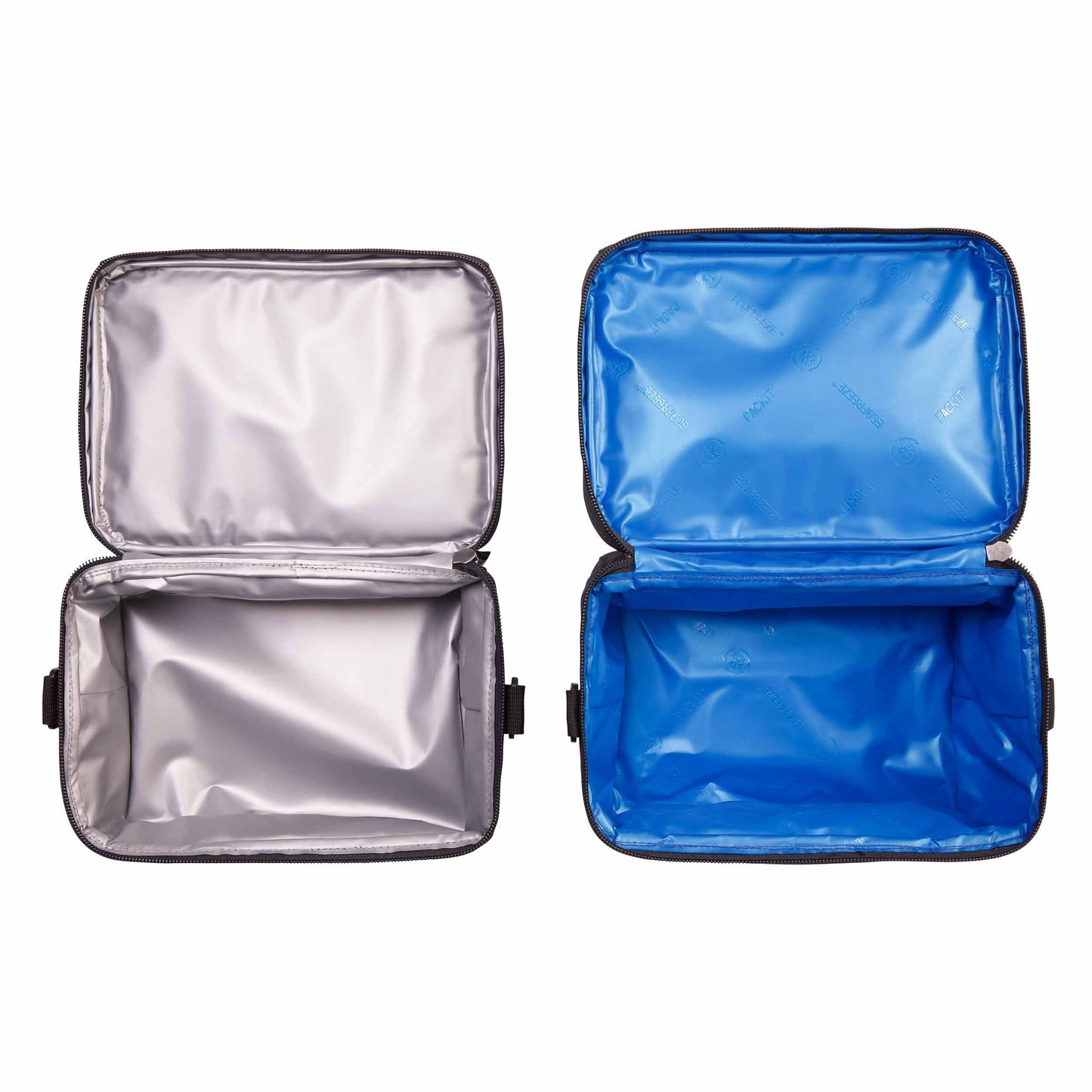 PackIt MOD 3-IN-1 Lunch Box, Black, Triple Function System, Insulated and Freezable with EcoFreeze® Technology, Removable Crossbody Strap, Top Handle, Designed for Fresh Office or Work Lunches