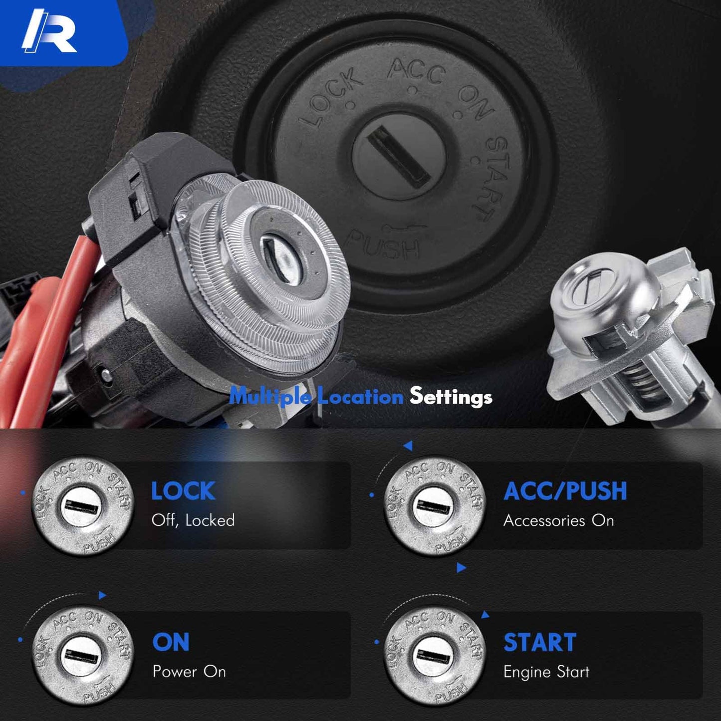 81905-F2230 Ignition Lock Switch Assembly with Door Lock Cylinder & Keys Fit for Hyundai Elantra 2017-2020 Ignition Lock Cylinder with Housing Replace# 81910-F2130, 81970-F2B00, 81900-F2H00