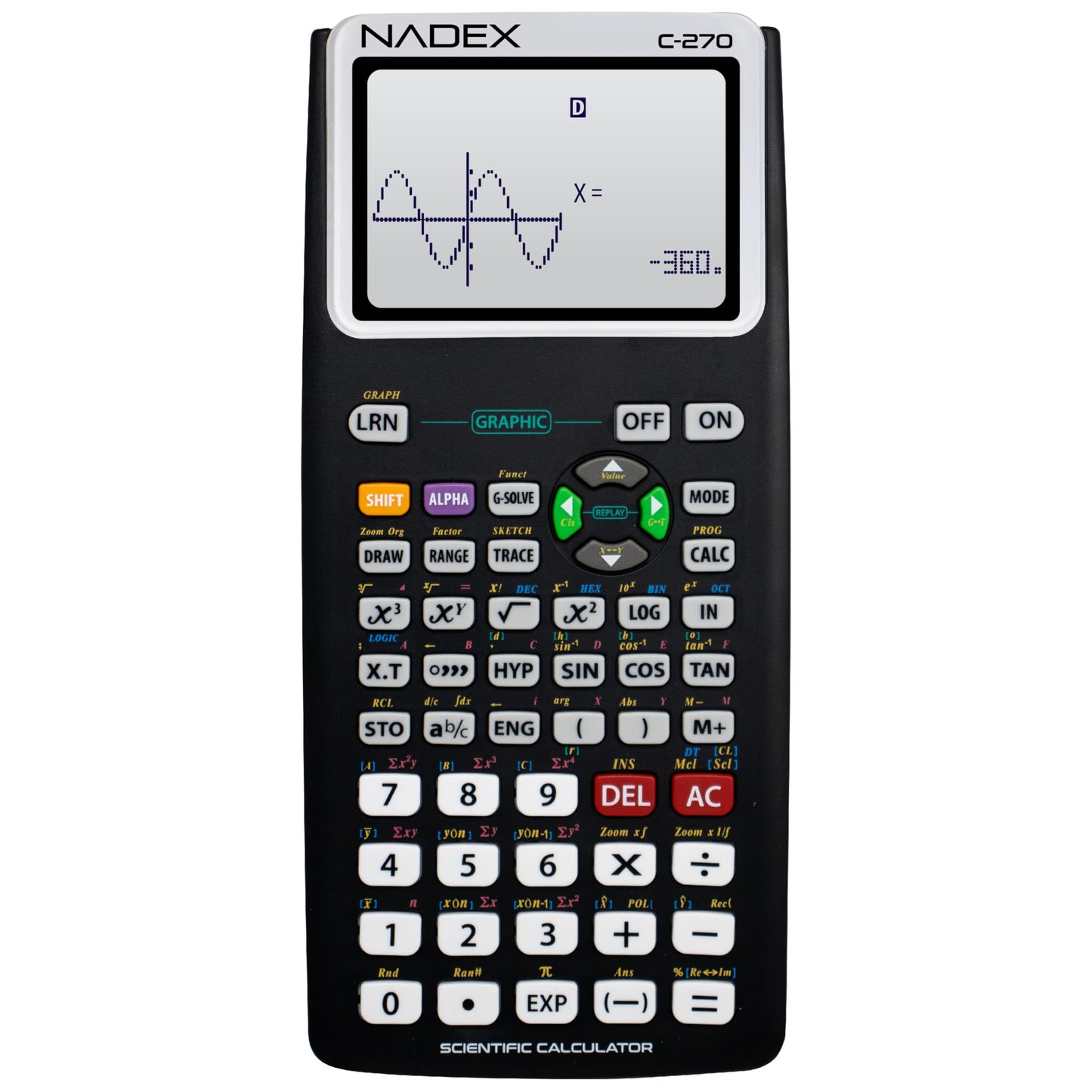 Scientific Calculator with Graph Functions for College and High School Students, Engineering, Advanced Mathematics, Calculus, Algebra, Geometery, Trigonometry, Statistics, Physics, Chemistry - Black
