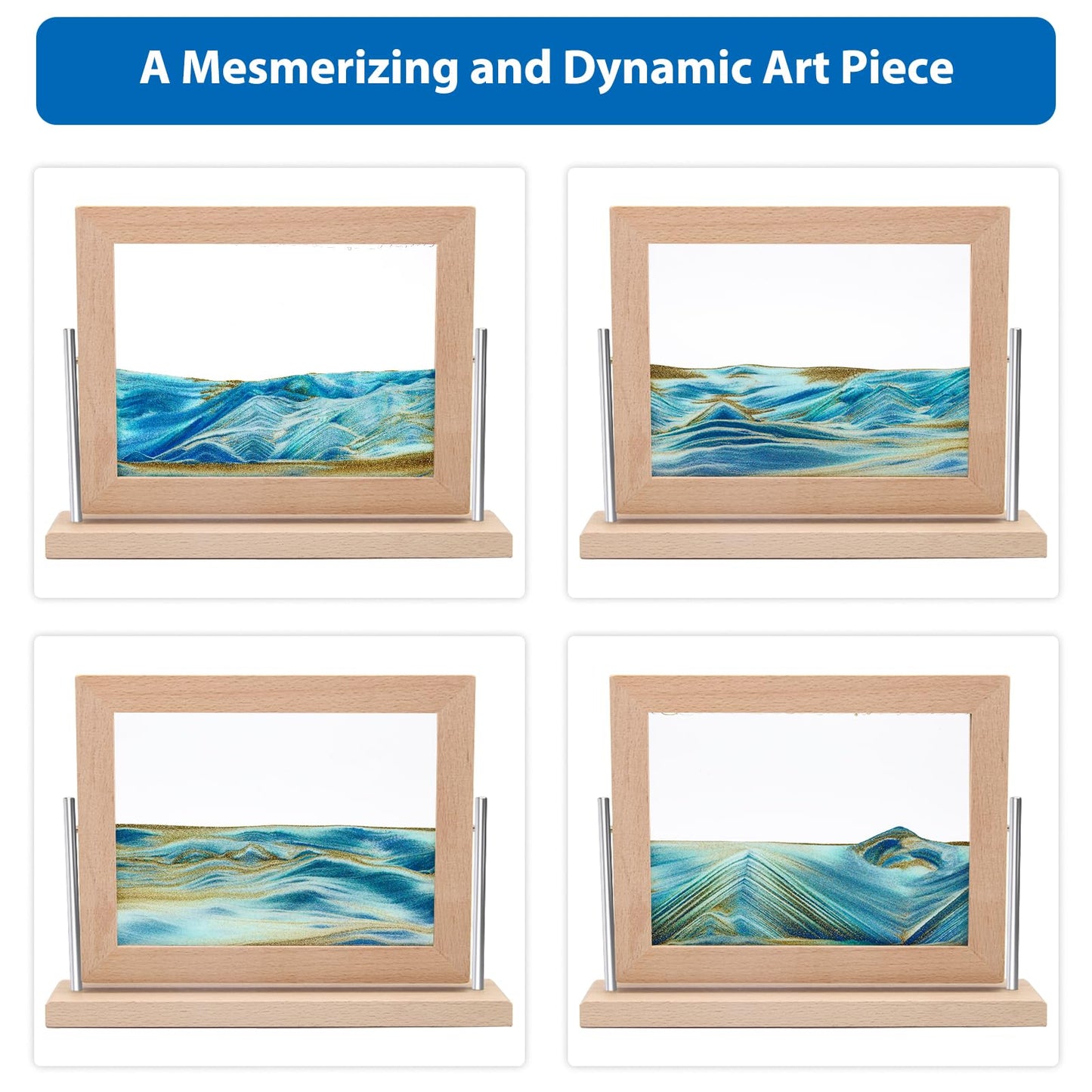 Coitak Moving Sand Art Picture, Dynamic Sand Picture, Desktop Moving Sand Art for Home Decor and Office
