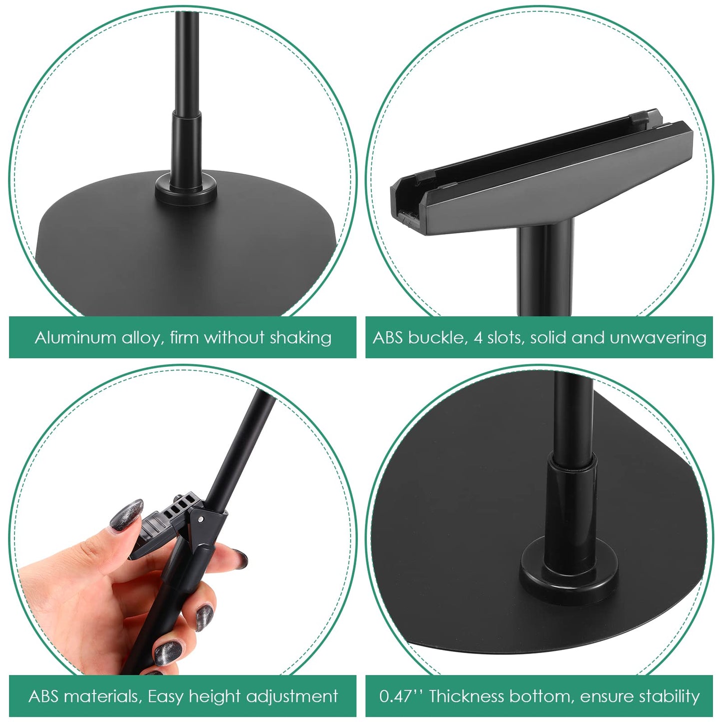 Wesiti 12 Pack Adjustable Poster Stand Holder Floor Standing Display Sign Holder for Advertising Business Menu Stand Vertical and Horizontal View Sign Displayed Black (8.5 x 11 Inch)