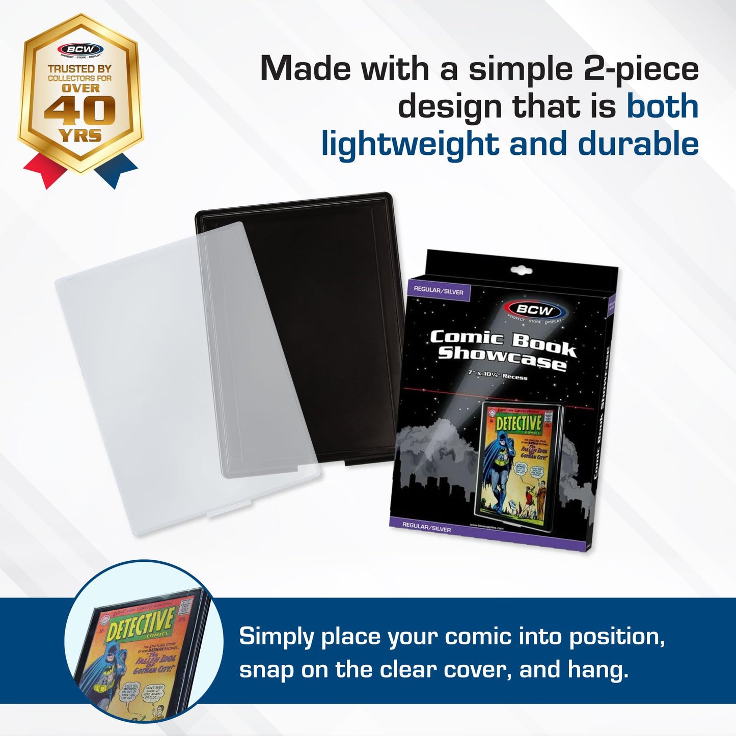 BCW Comic Book Showcase Frame- 5 Pack | Current/Modern Age Comic Book Display Frame | Comic Book Showcase Display Case | Comic Book Holder Picture Frame | Comic Book Frames for Wall