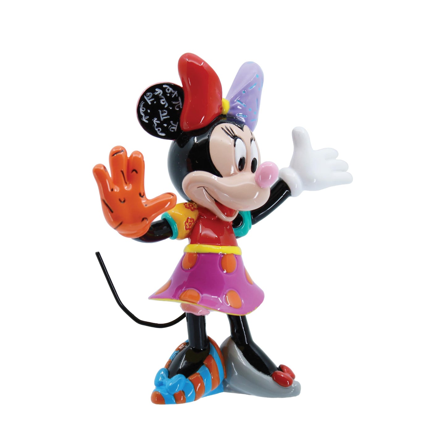 Enesco Disney Britto Minnie Mouse Standing Arms Out Pose Miniature Figurine, 3.25 Inch, Multicolor