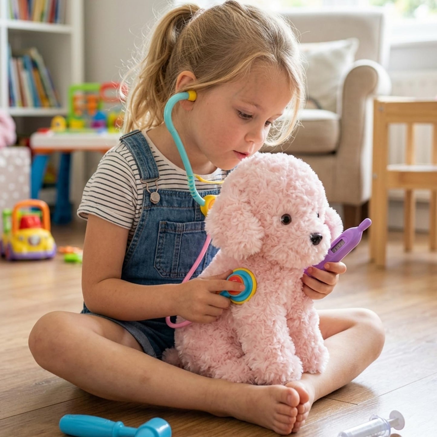WEIGEDU Pink Puppy Dog Stuffed Animals Plush Toys, Pink Toy Poodle Bichon Frise Maltese Stuffed Dog Plush, for Girls, Kids, Babies, Birthday, Easter, Christmas -32cm