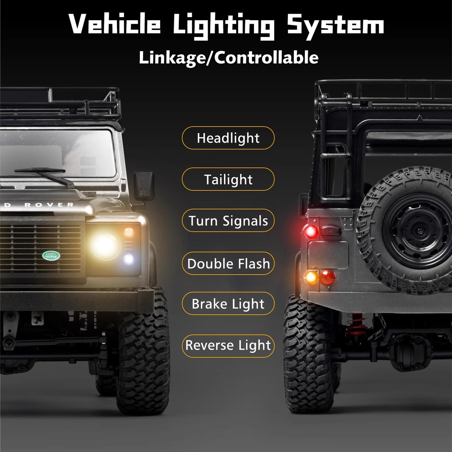 MN-99S RC Car, 1:12 Scale RC Rock Crawler, 4WD Off-Road RC Truck RTR, 2.4G Remote RC Land Rover Vehicle Models for Adults Hobby Gifts (Gray)
