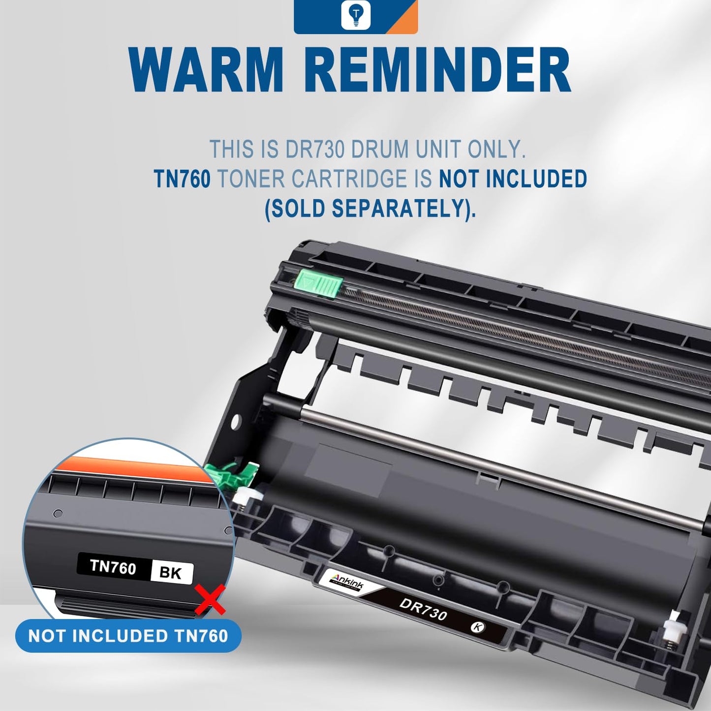 Ankink DR730 Compatible Drum Unit (Not Toner) Replacement for Brother DR-730(2 Pack) DR760 760 for HL-L2350DW HL-L2370DW HL-L2395DW HL-L2325DW MFC-L2750DW MFC-L2710DW L2690DW DCP-L2550DW Printer