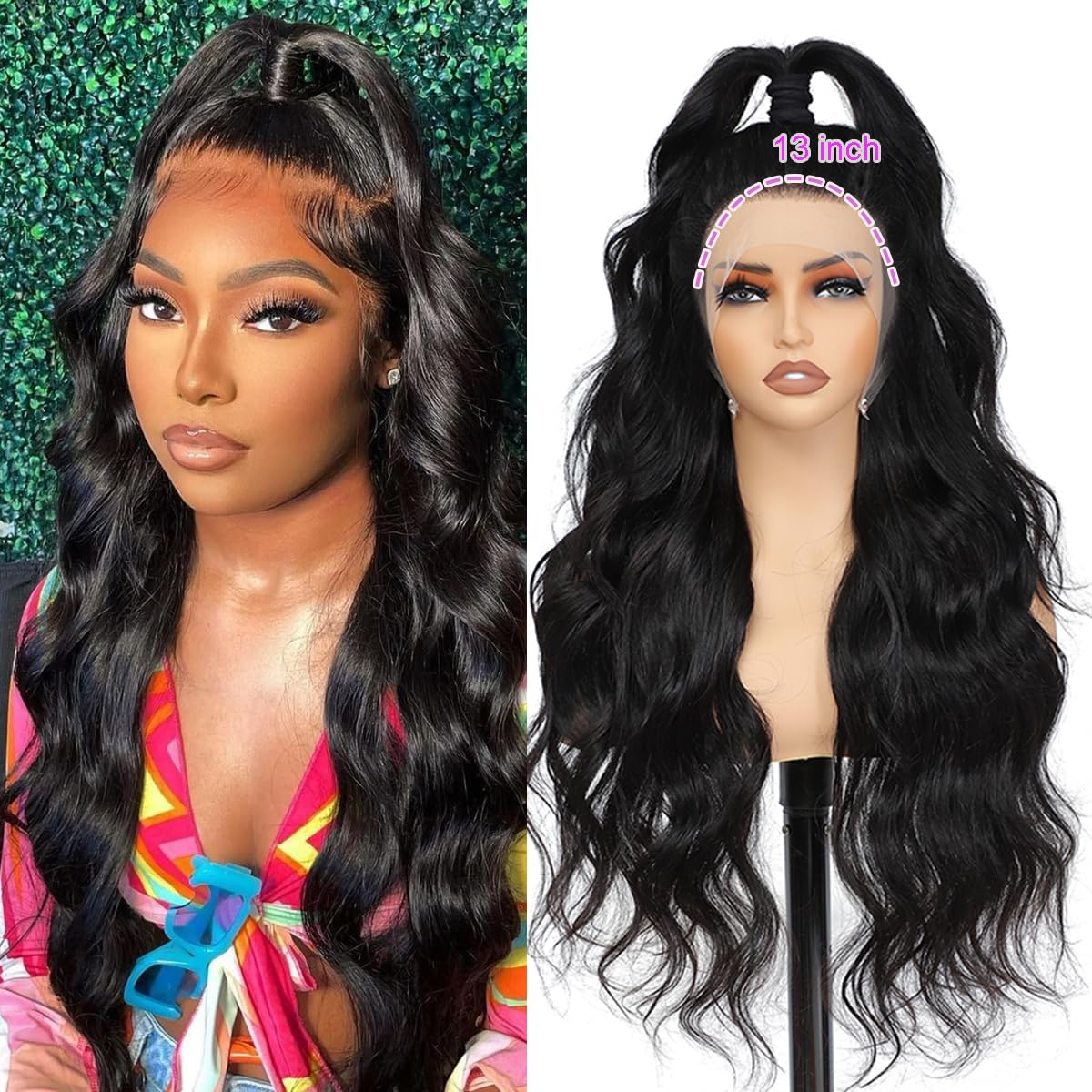 CITY GIRL Body Wave Lace Front Wigs Human Hair 13x4 hd Transparent Lace Frontal Body Wave Human Hair Wig for Women Pre Plucked 180 Density 20 Inch